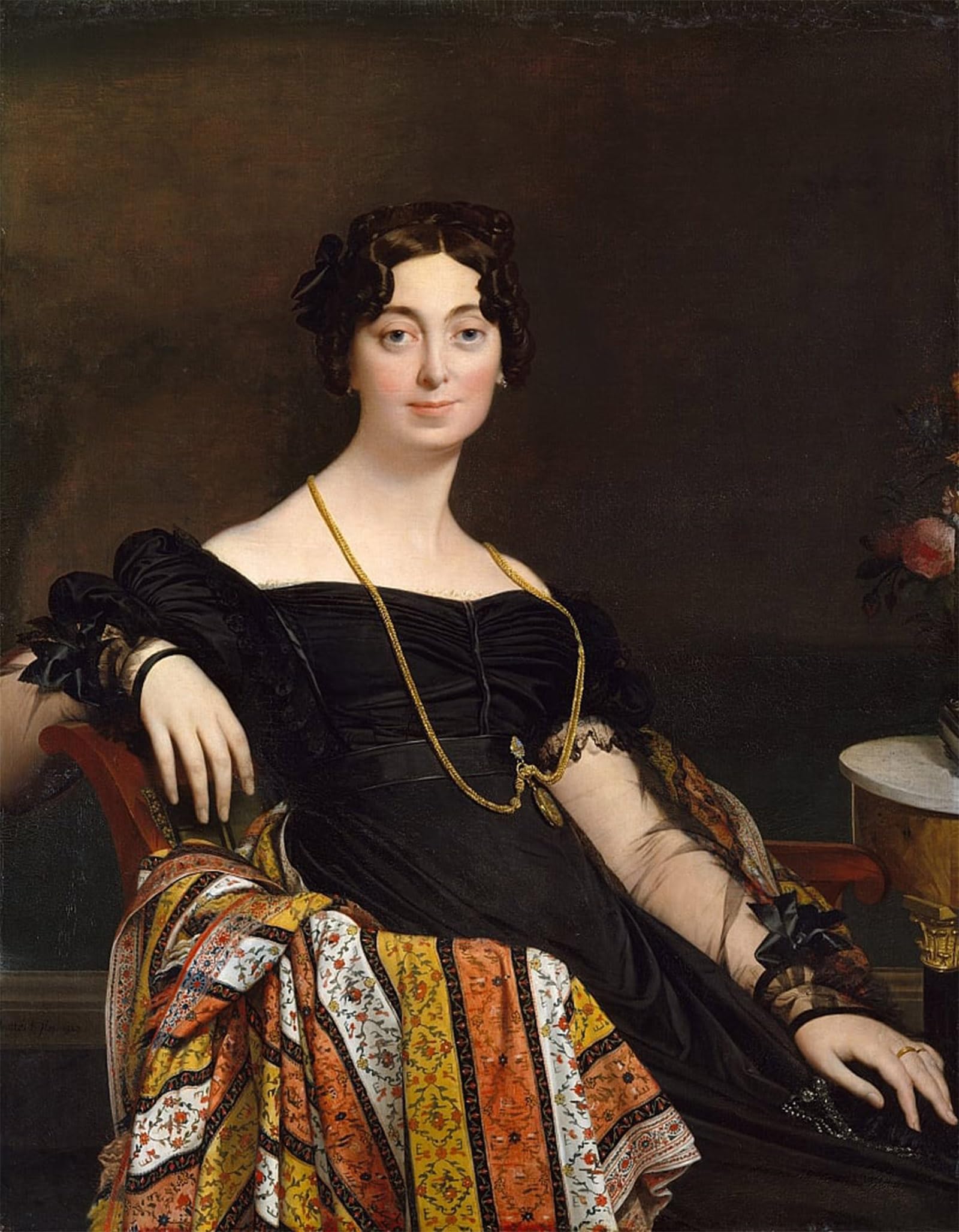 Artxlxxbn No Frame Famous Painting Art Wall Decor Abstract Art Picture Madame Jacques Louis Leblanc Françoise Poncelle By Jean Auguste Ingres Animal Pictures For Home Decor 60X90cm