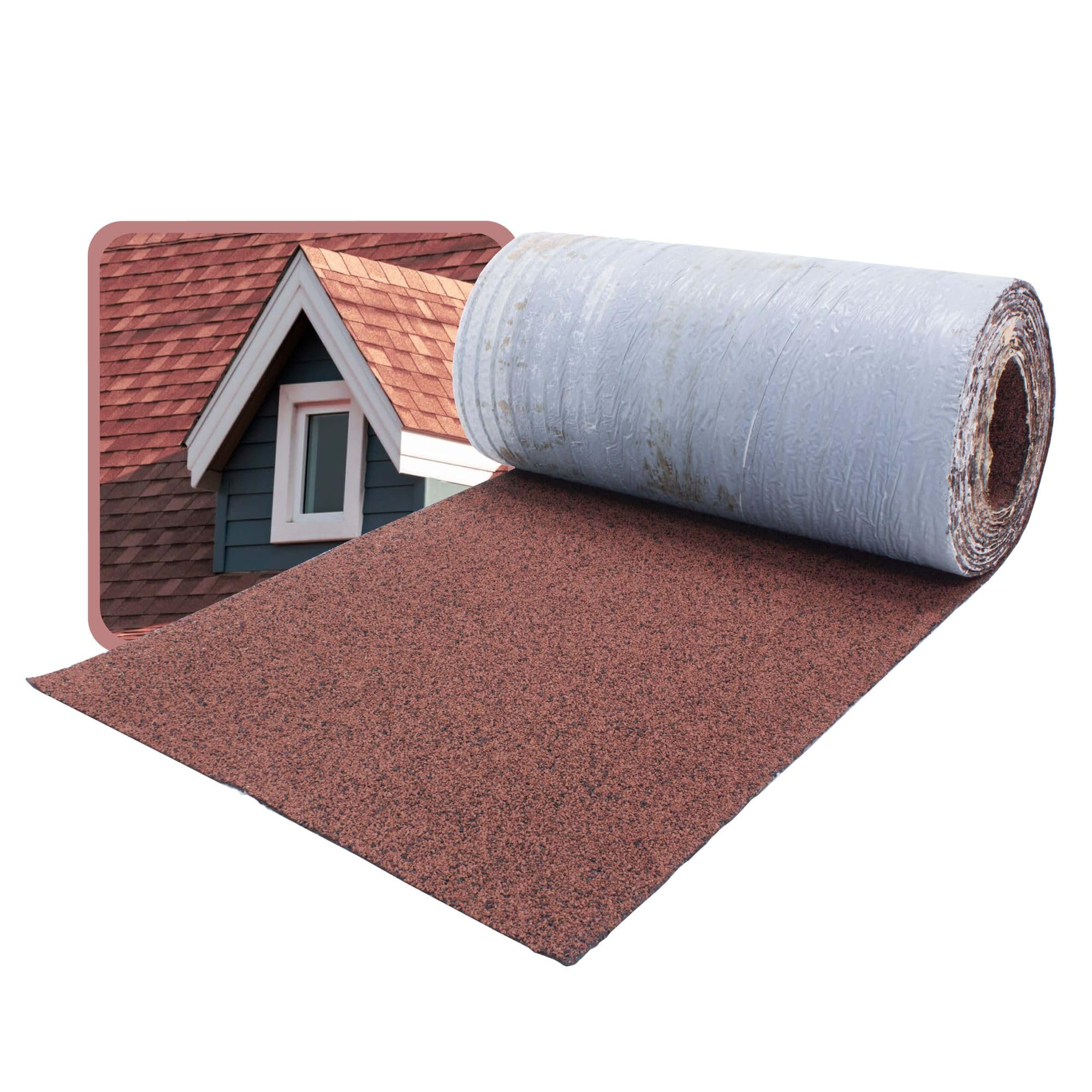 Coprifinale colmo in bitume autoadesivo, rosso, rotolo 5 m x 32 cm, per tegole bituminose, casetta da giardino carport casetta per uccelli, sigillatura colmo