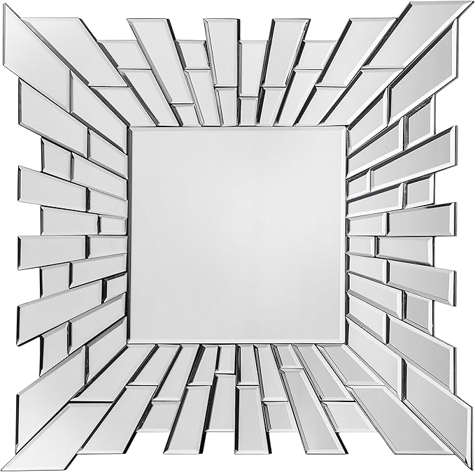 Premier Housewares Square Wall Mirror Geometric Bathroom Mirrors Wall