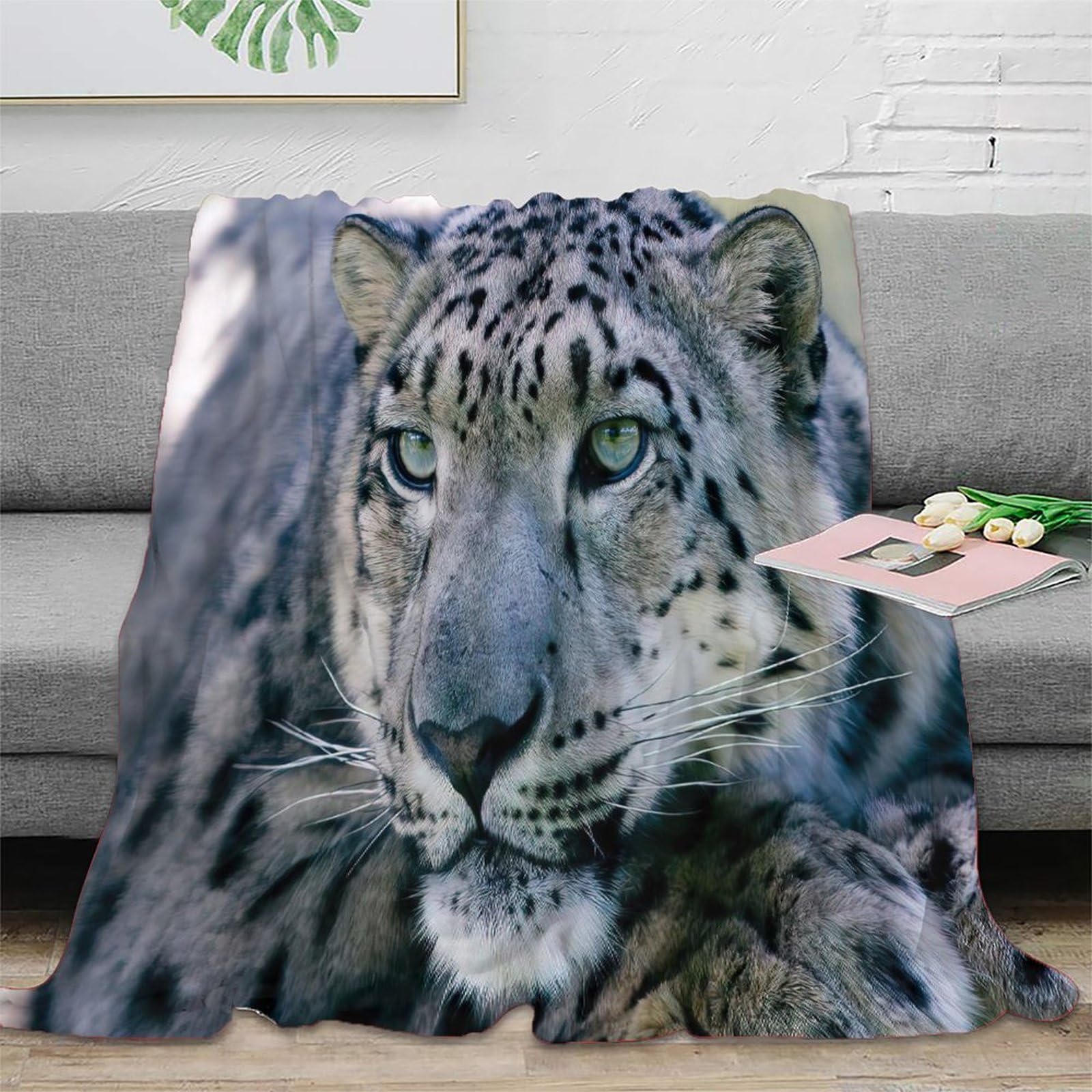 Couverture léopard 3D 150x200cm jeté de canapé en microfibre douce