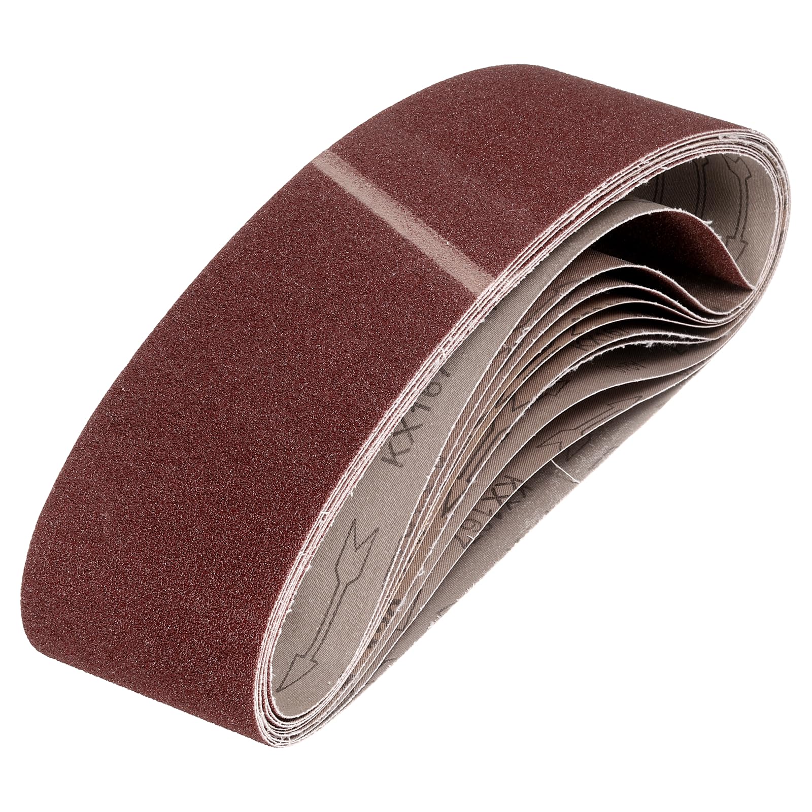 sourcing map Lot de 9 bandes abrasives de 100 mm x 552 mm en oxyde d'aluminium grain 60 pour le travail du bois, le polissage des métaux, l'aiguiseur de couteaux