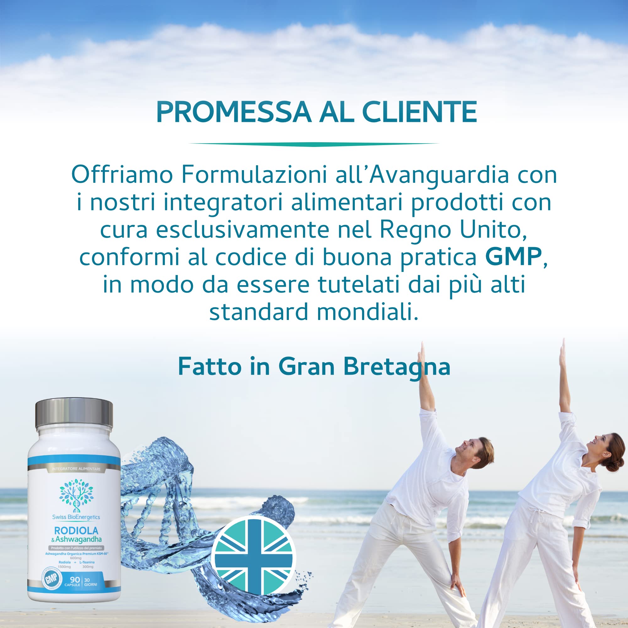 Rhodiola & Ashwagandha con L-theanine – KSM-66 600mg & 1500mg Rhodiola (3% Rosavins – 1% Salidrosides) Integratore Adaptogen per energia, stress e relax