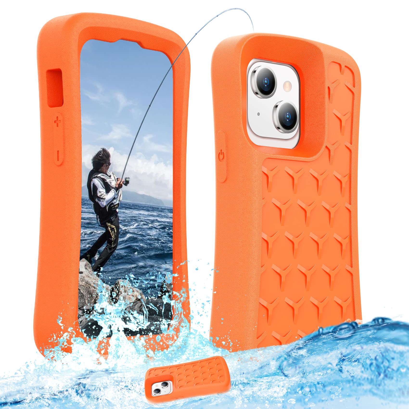 Hualele Floating Phone Case for iPhone 15/15 Pro/14/14 Pro/13/13 Pro/12/12 Pro EVA Foam Material Case with Waterproof Dry Bags and Lanyard,20FT