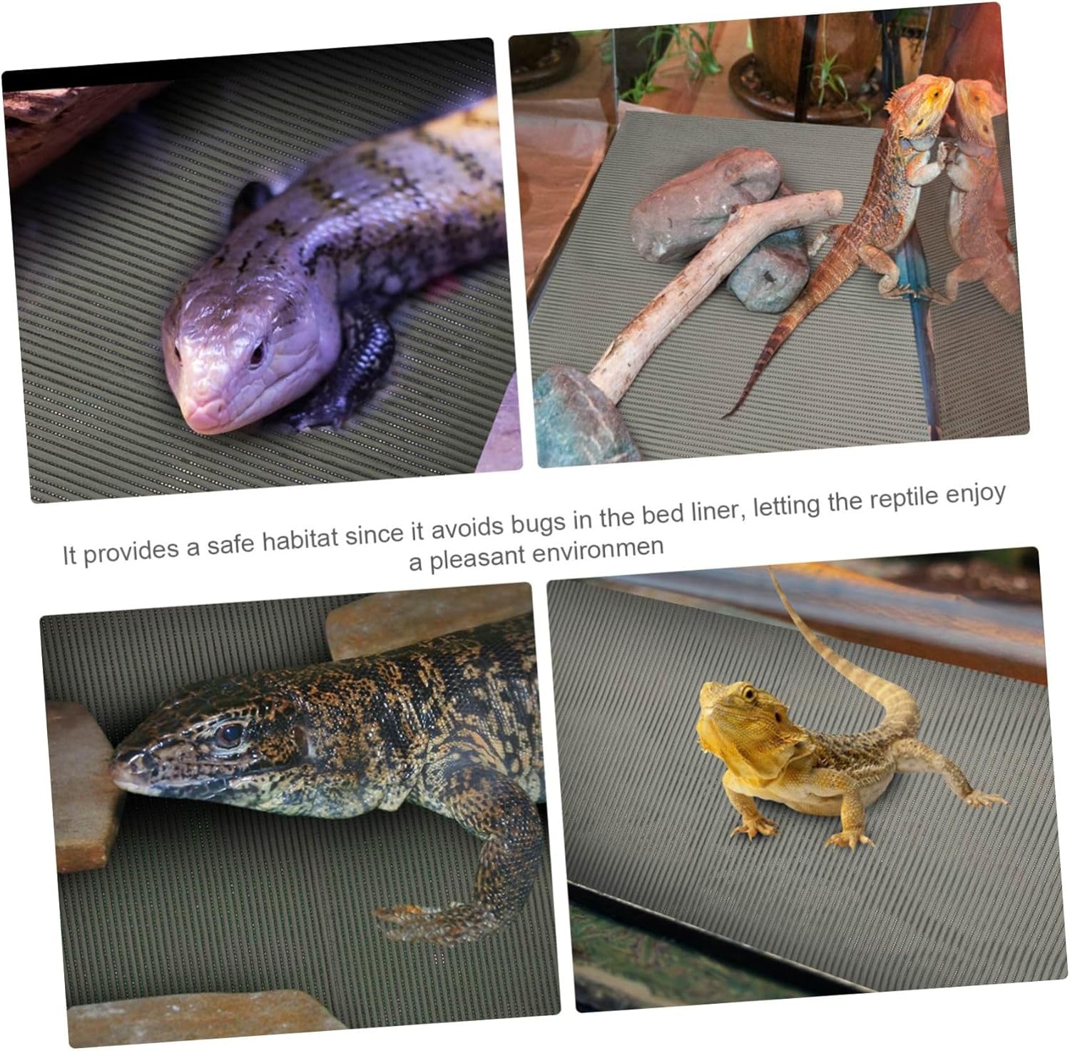 POPETPOP Reptile Terrarium Mat Durable Non Adhesive Carpet for Turtles Snakes and Lizards Keeps Habitat Clean Comfortable Reptile Bedding
