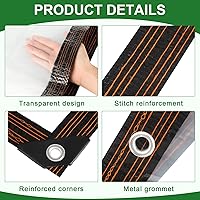 Vista 3 de Windyun Paquete de 2 lonas transparentes de servicio pesado con borde reforzado, lona de plástico impermeable, cubierta de plástico para invernadero