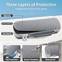 Vista 7 de co2CREA Funda de viaje rígida de repuesto para JBL Flip 7 Flip 6 FLIP 5 Altavoz Bluetooth portátil impermeable (estuche gris)