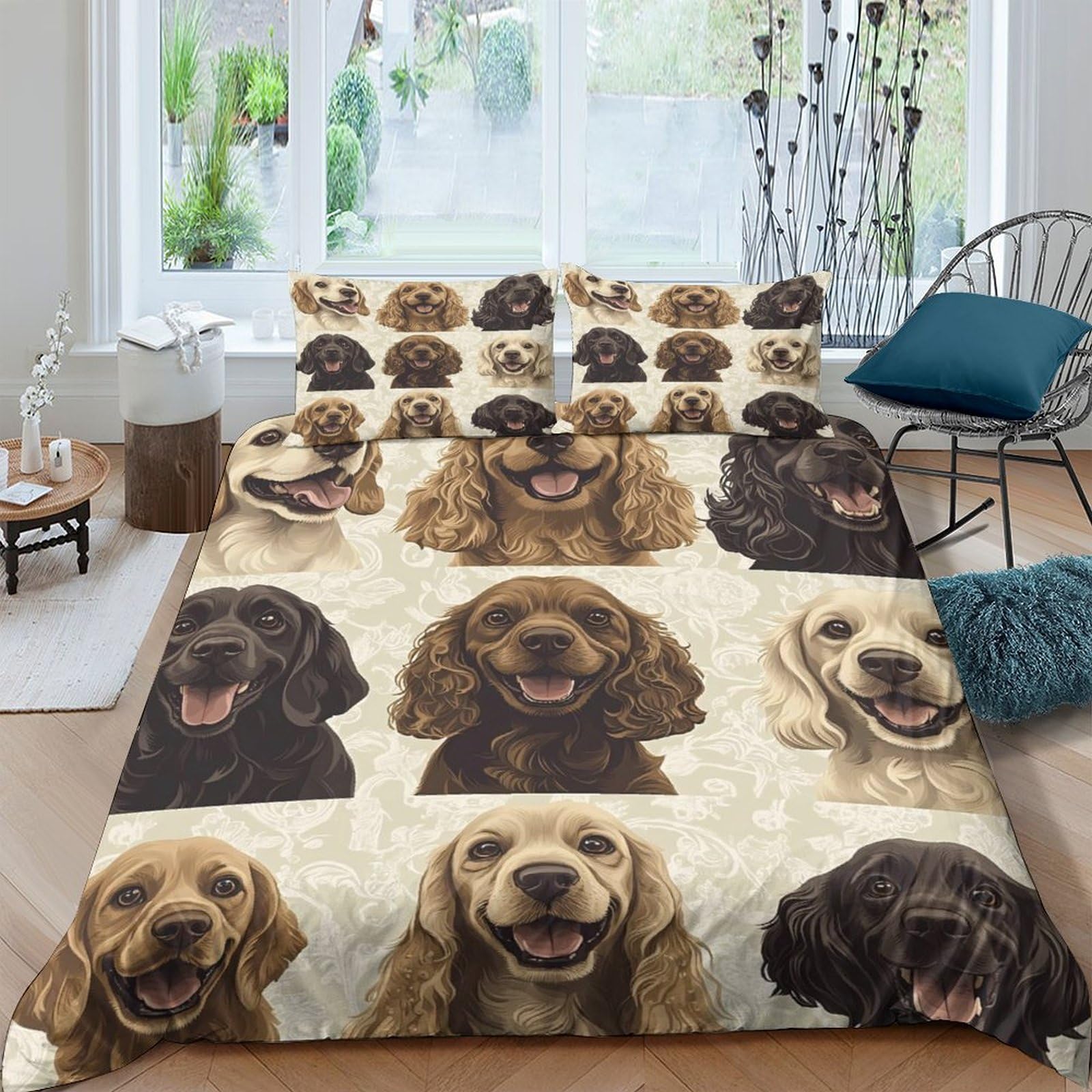 Ctjqhvkz Style-7 3D Printed Smiling Dog Portrait Fitted Sheet Microfiber Soft Breathable Puppy Pattern Mattress Cover For Bedroom Decor Single（135X200cm）
