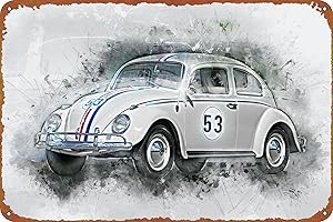 Herbie the Love Bug Metal Sign: Retro Wall Decor for Any Space