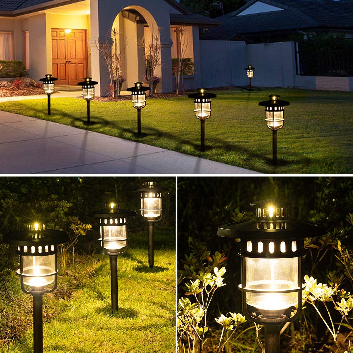 Exсluѕіvе Dіѕсоunt 60% Prісе Solpex Solar Path Lights Outdoor, Glass and Bronze Finished, 2 Bright LEDs per Light, Waterproof Automatic Solar Lights Outdoor for Patio, Yard, Lawn, Garden and Landscape-Warm White (6 Pack)