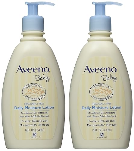 Miniatura 3 de Loción hidratante diaria para bebés, de Aveeno, sin fragancia, 12 onzas (paquete de 2), 381370042297, 2, 2