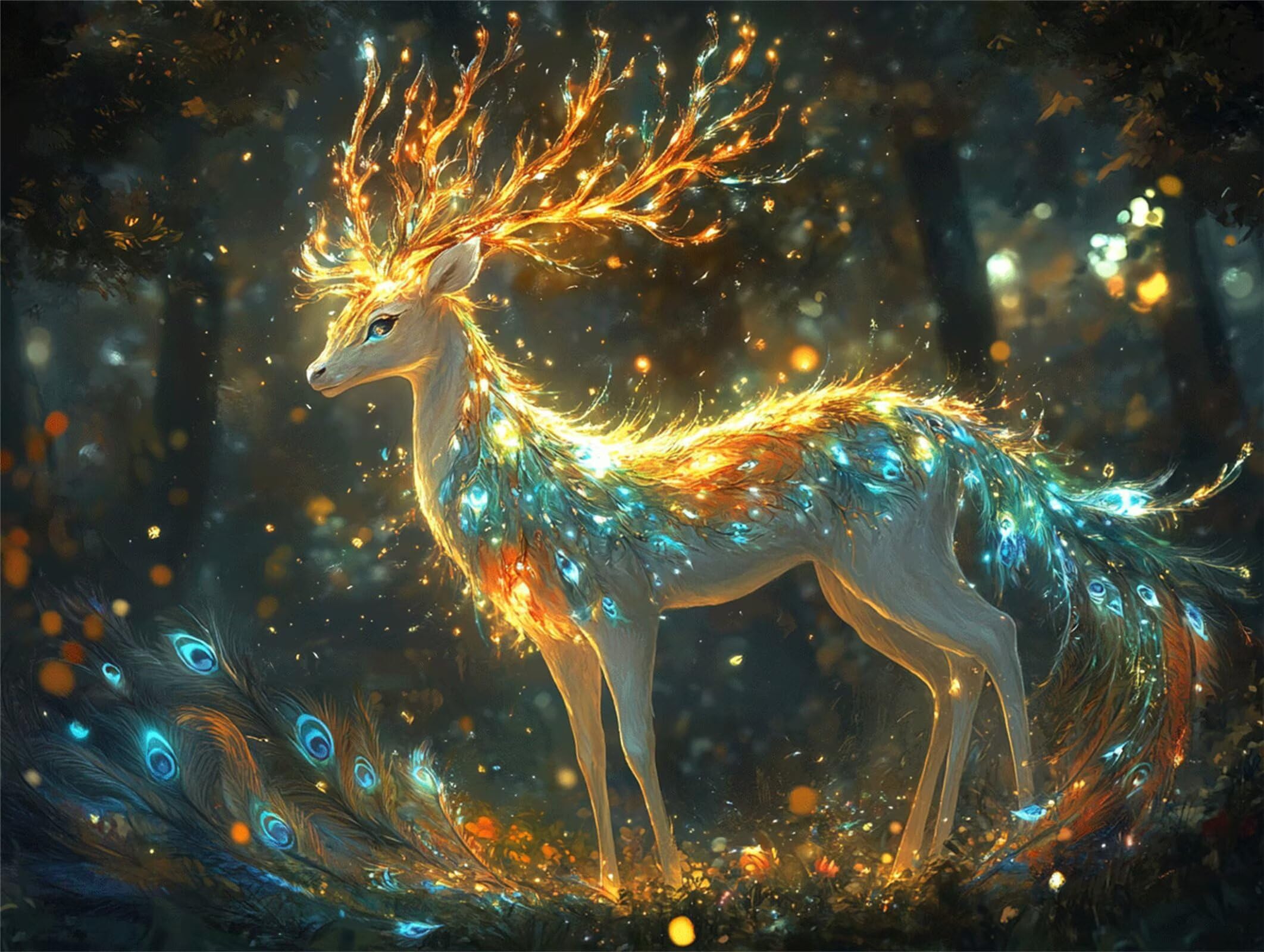 Puzzle 6000 Pieces Le cerf Puzzle Adulte 179x105cm, Plumes, n-423