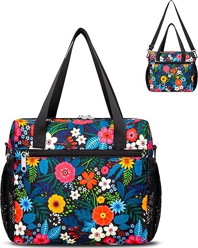 Bolsa de bingo para Daubers Dabbers Dobbers Dotters resistente al agua, bolsa de accesorios de bingo con bolsillos para adultos mayores (negrorojo)