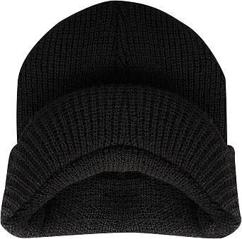 Rothco Wool Watch Cap with Brim Wool Beanie Hat with Visor Great for Winter Activities