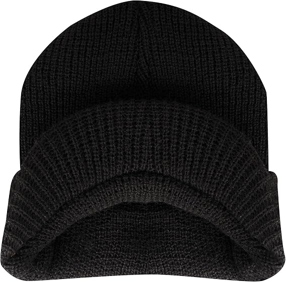 Rothco Wool Watch Cap with Brim Wool Beanie Hat with Visor Great for Winter Activities