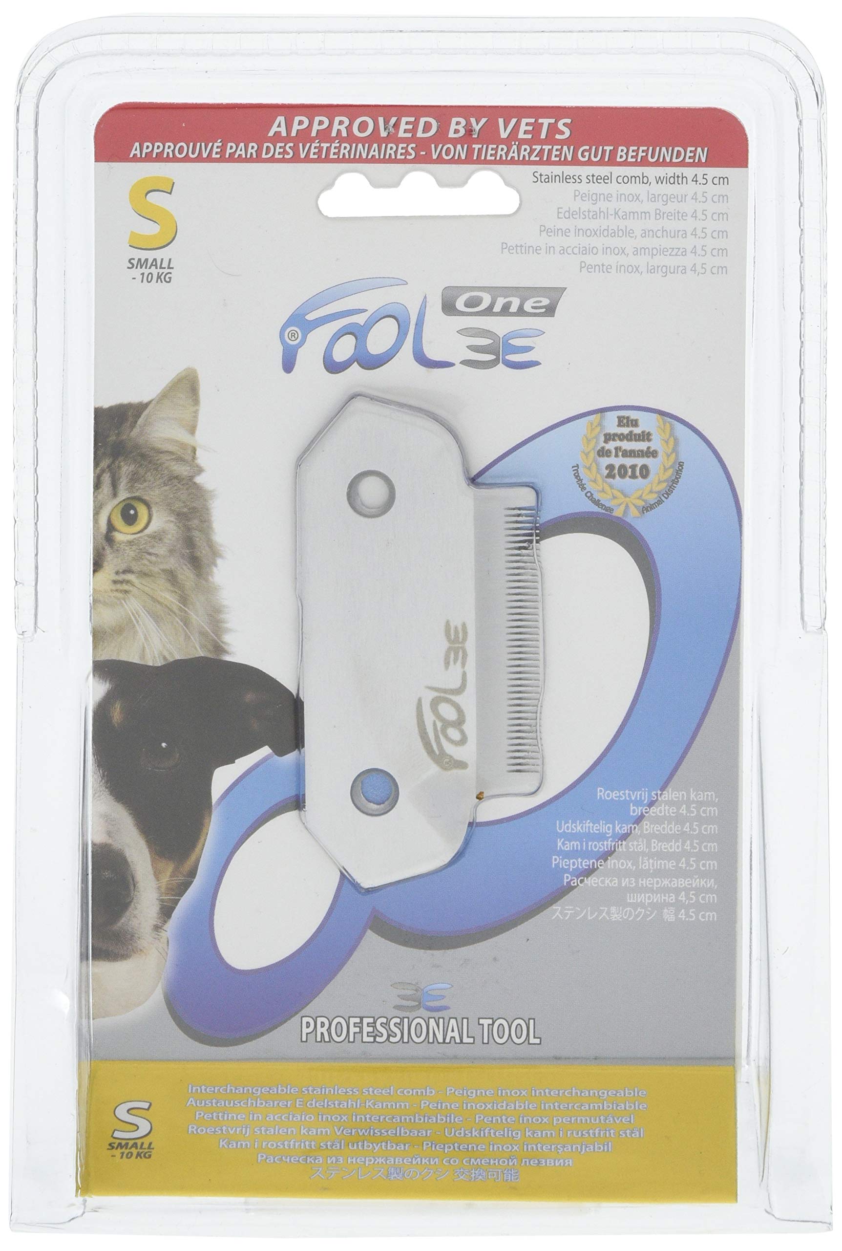 Foolee One Étrille avec Remplacement Peigne Taille S pour petits chiens et chats