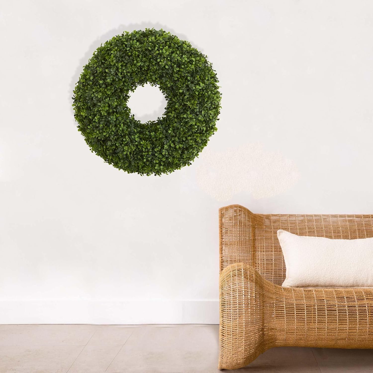 Nearly Natural 28in. Boxwood Artificial Wreaths, Green