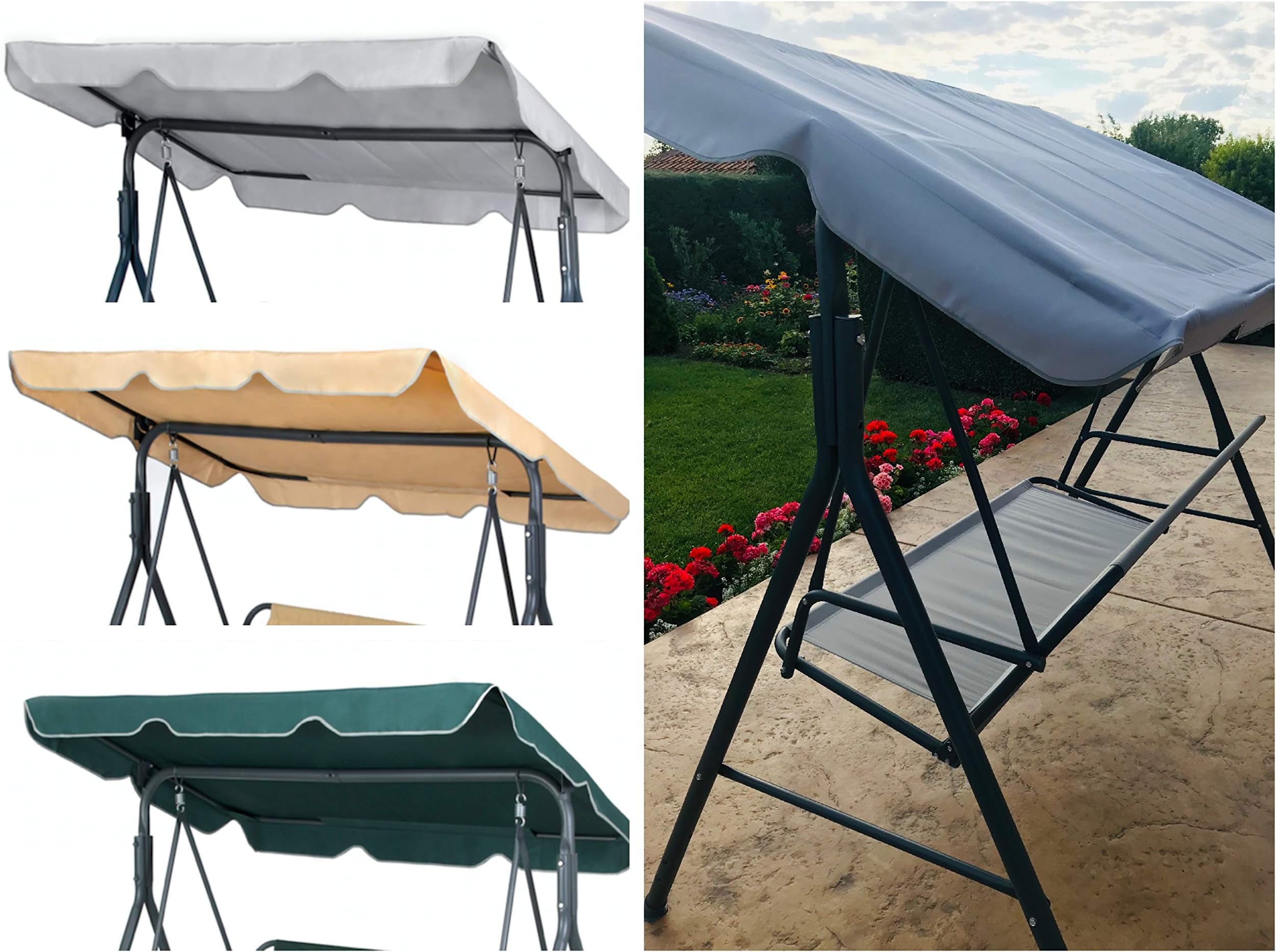 GRYYP Swing Chair Canopy Replacement, 2 & 3 Seater Garden Swing Seat