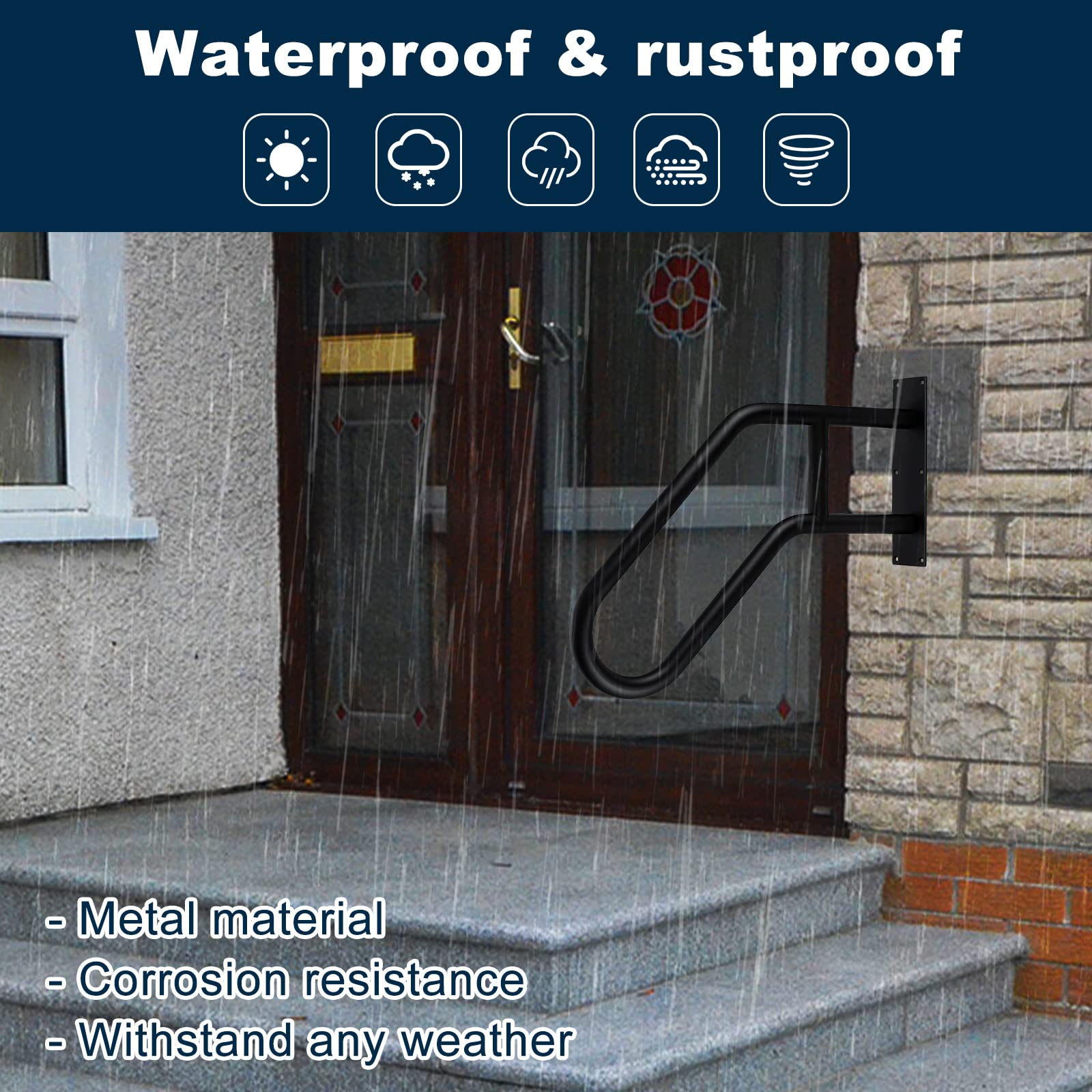 Treppe Handläufe, Edelstahl Treppengeländer Handlauf mit Beschlägen für 1-5 Stufen, Hochbelastbare Haltegriffe für ältere Menschen für Garage Veranda Garten