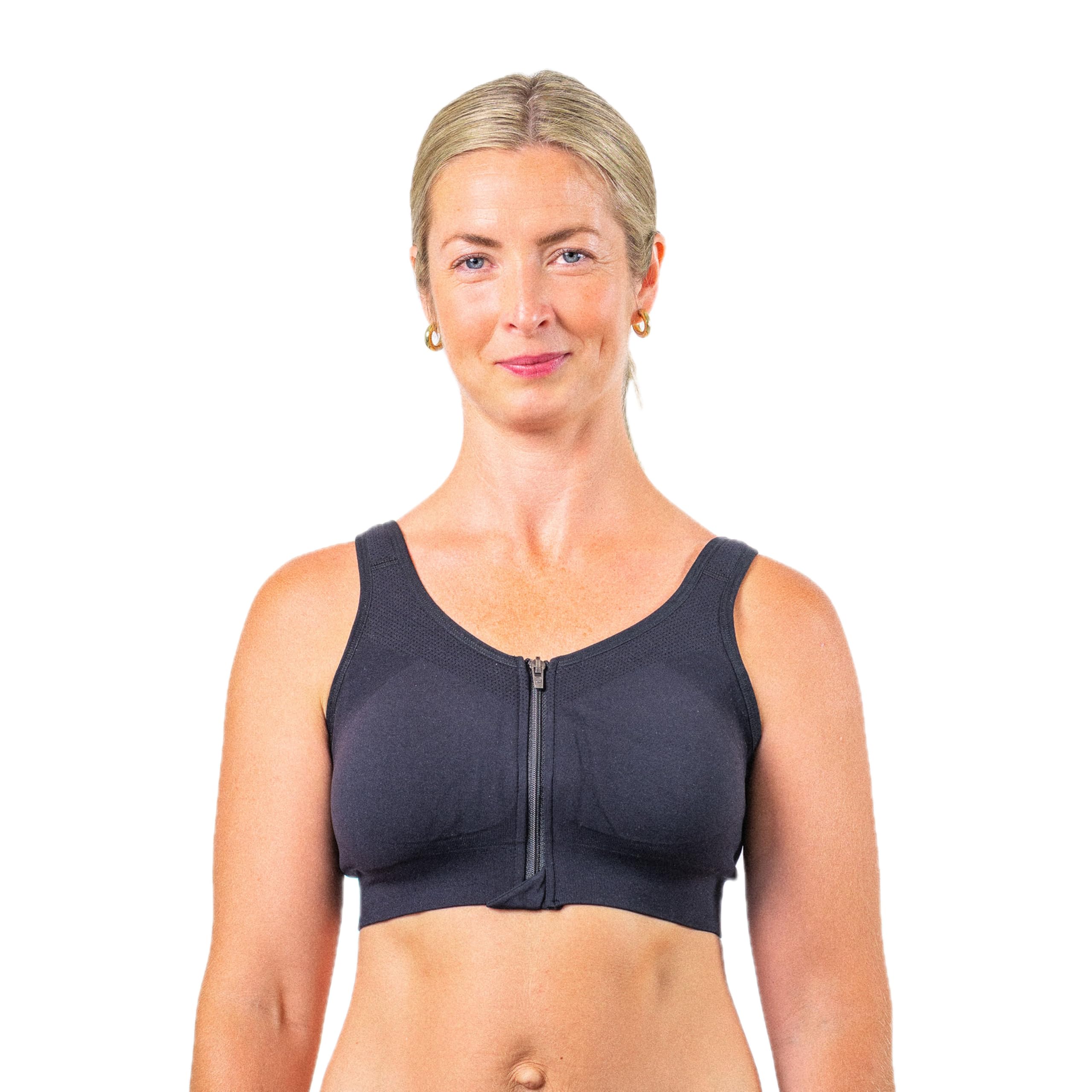 PRAIRIE WEAR HuggerVIDA | Medium Compression | Post-Masectomy Everyday Recovery Bra | Medium Coverage | Zipper Closure