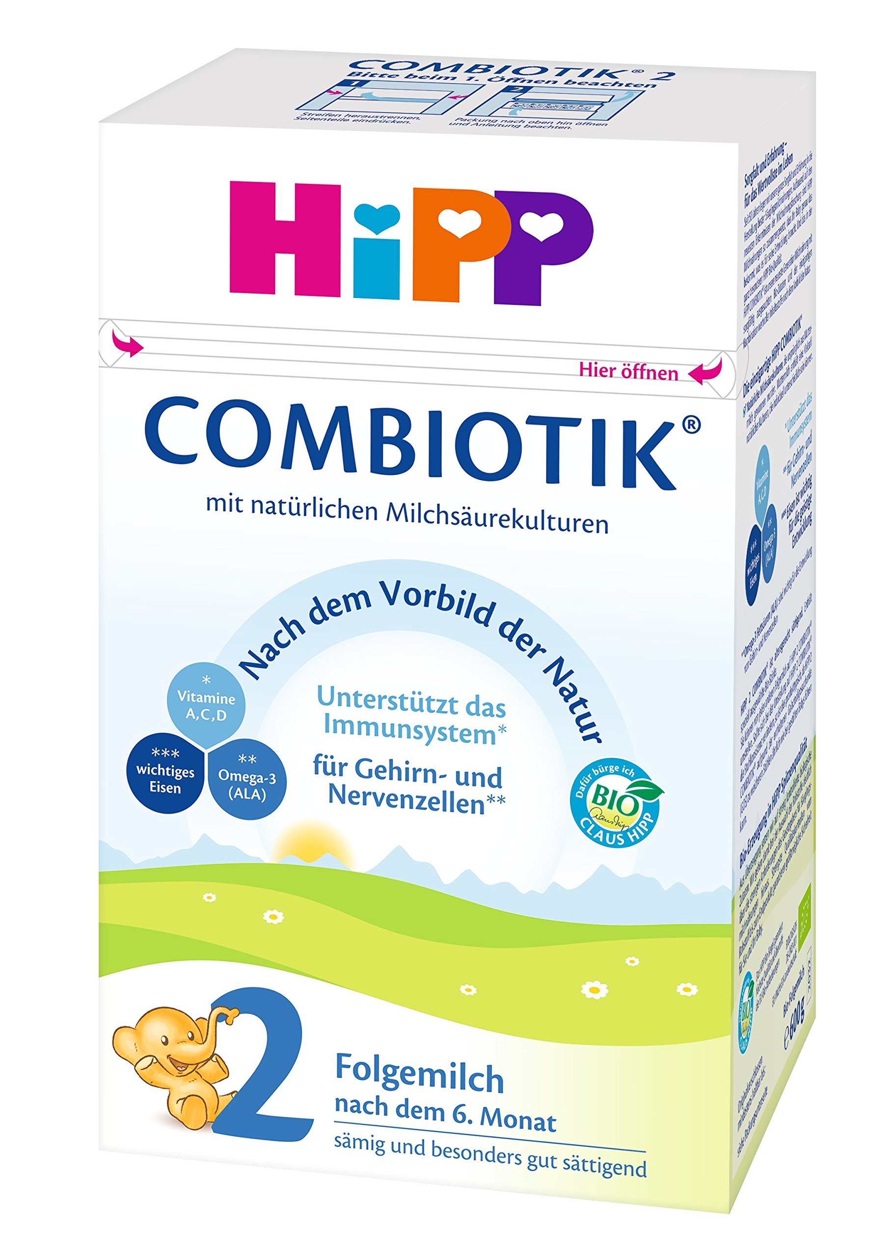 HiPP Orgánica 2 Combiotik 600g, paquete de 4 (4 x 600 g)