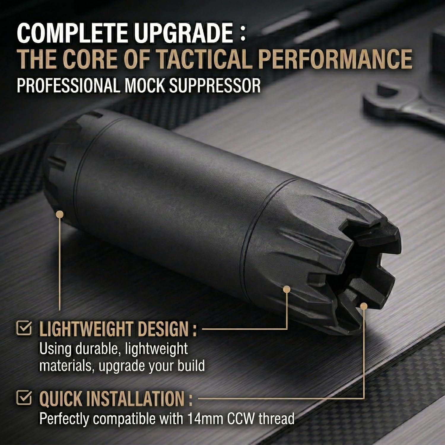 ACETECH Aluminum Decorative Shell Bifrost BT Style Decorative Outer Canister with 14mm CCW Threaded Metal Base Plastic Front Cap Include M11+ to M14- Adaptor for Airsoft use