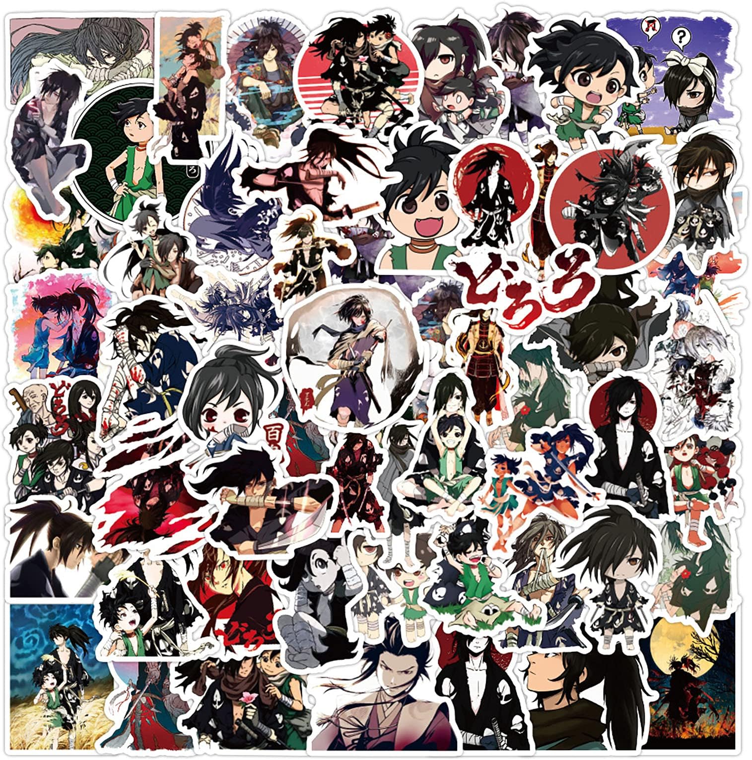 50pcs Dororo Stickers Cool Anime Stickers for Teens,Fun Cartoon Aesthetic Vinyl Stickers Waterproof Trendy Decals Stickers for Laptop Water Bottle Computer Luggage Bike