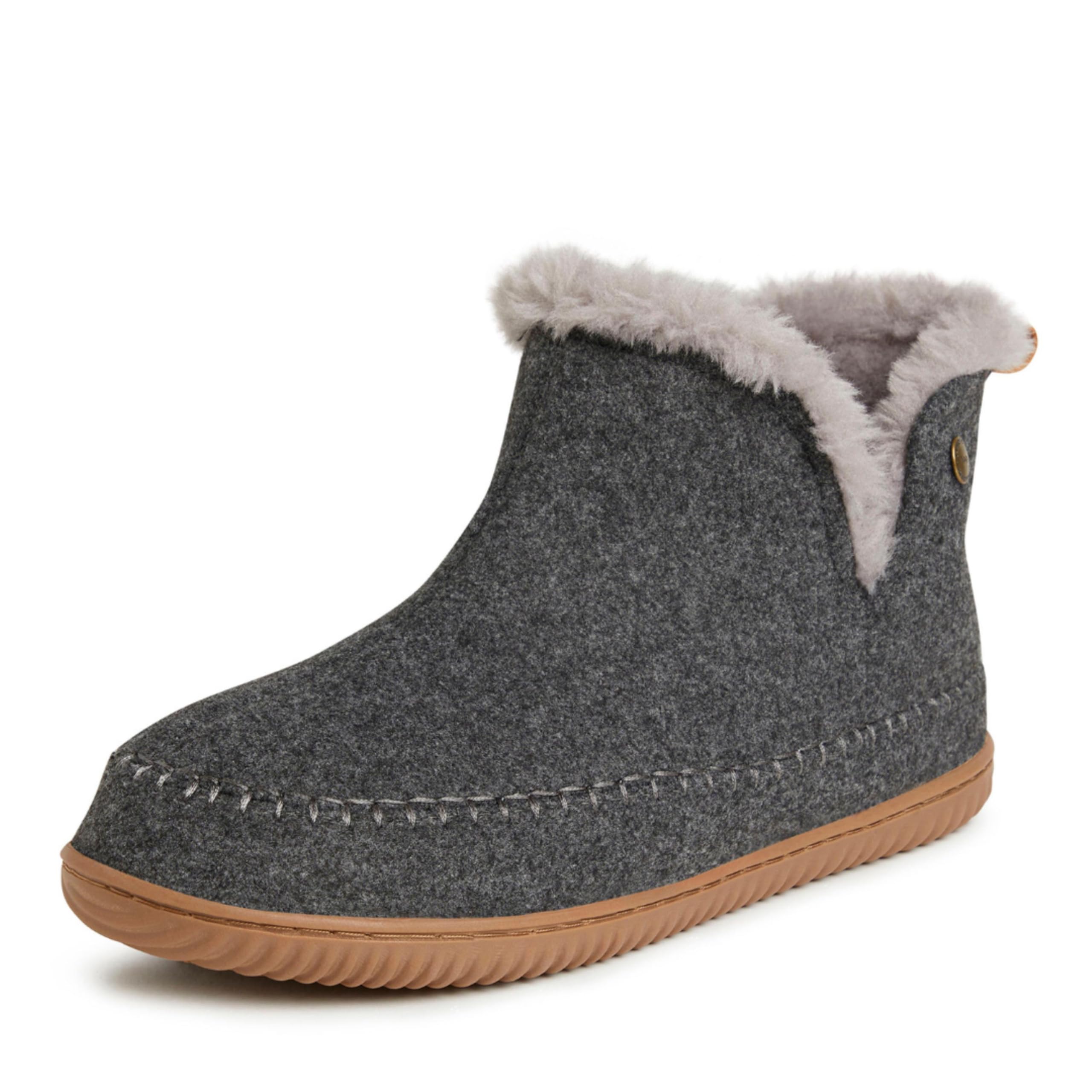 Dearfoams Men's Memory Foam Indoor House Slippers Brixen Ankle Boot House Shoes - Gifts for Men