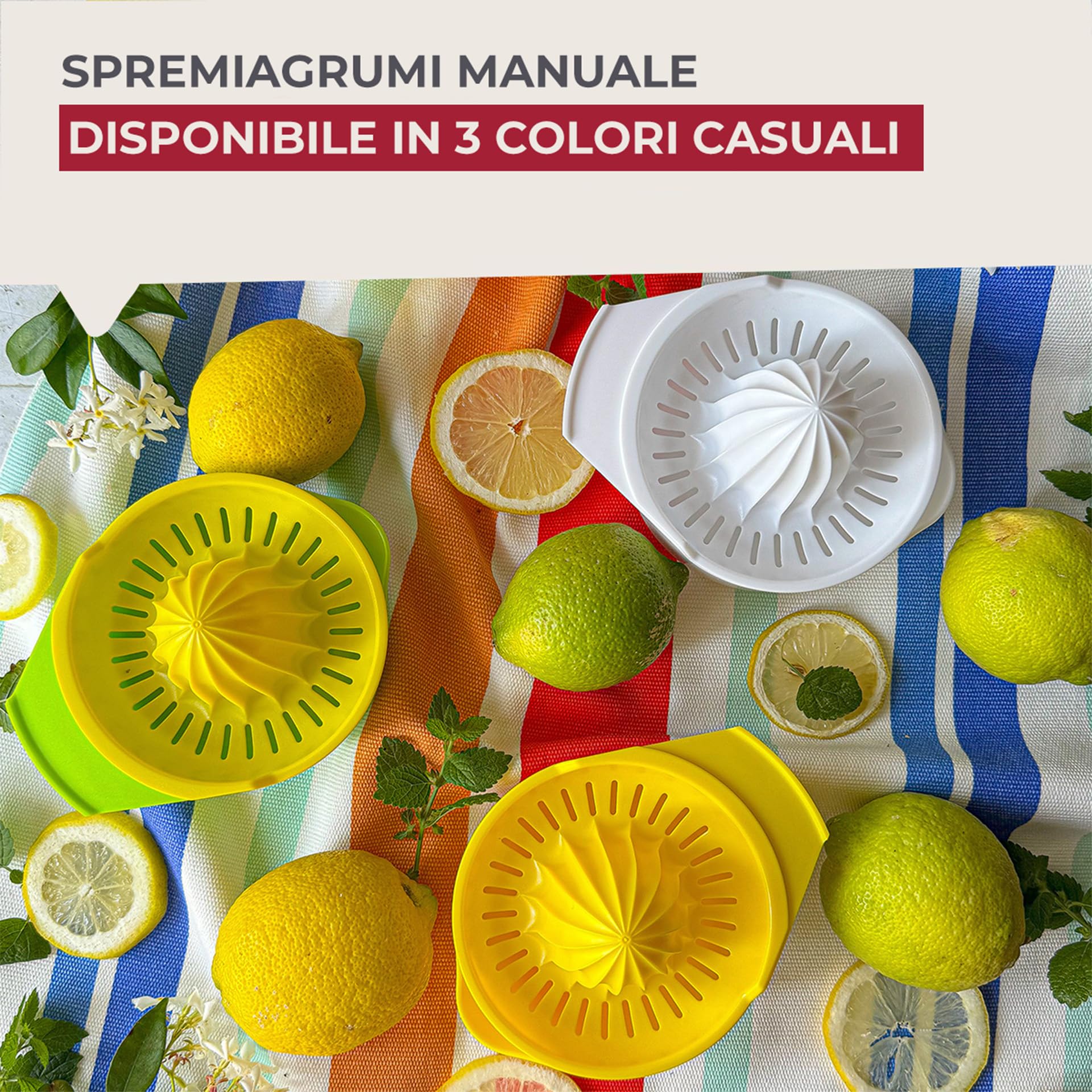 Spremiagrumi Manuale Fackelmann - Con Contenitore, In Plastica Ecologica, Verde Menta, 17x14x6 Cm - Foto 7