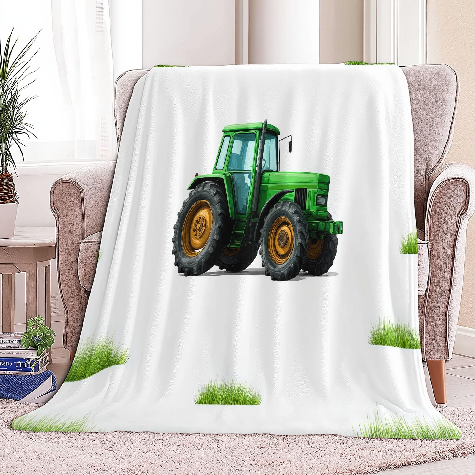 Puszysty koc flanelowy w stylu wiejskim, narzuta na sofę, łóżko, krzesło, miękka pościel z zielonej trawy, 220 x 240 cm, dekoracyjny, ultramiękki koc na łóżko dla dzieci, nastolatków, dorosłych