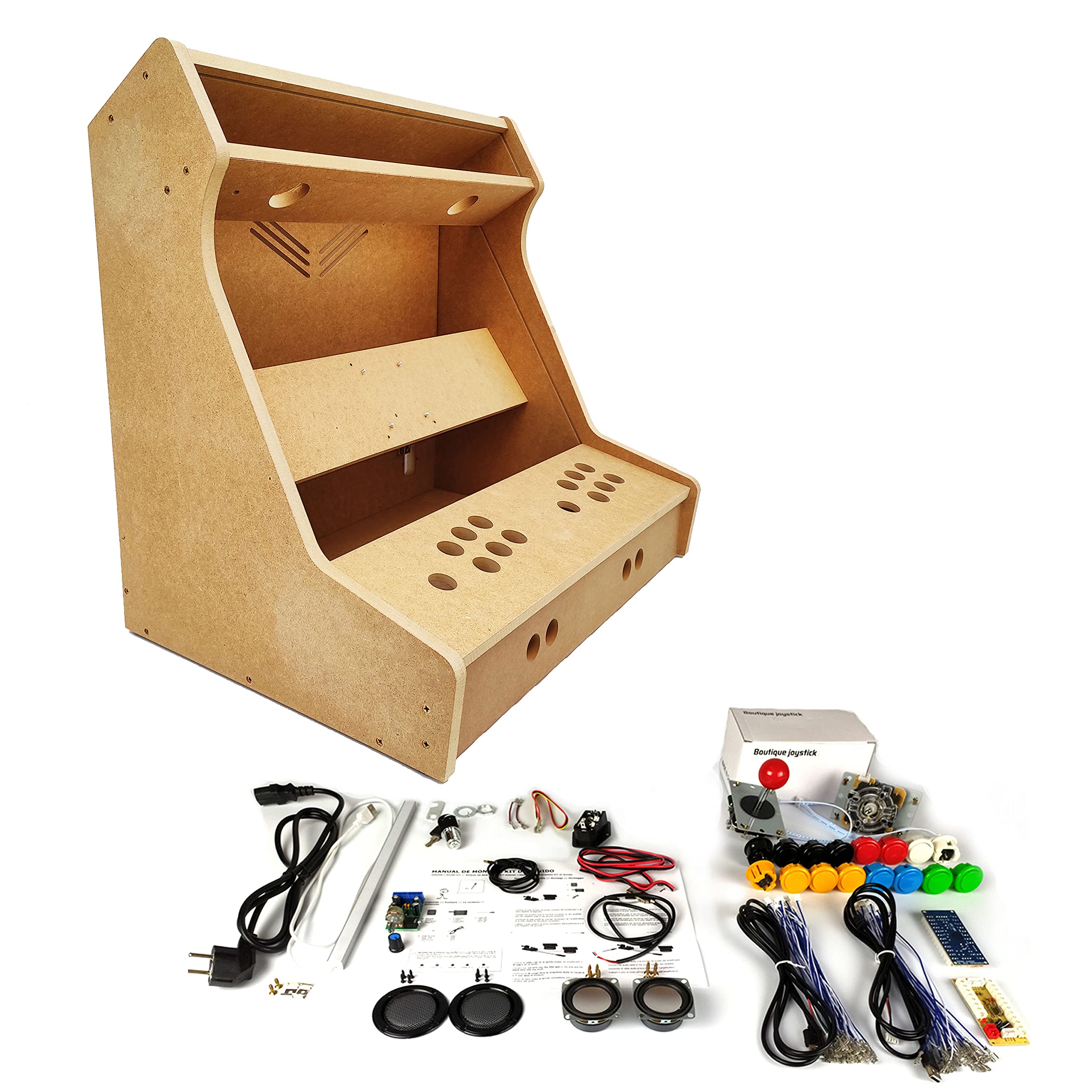Kit Bartop Next Stage 24″ en Bois MDF - 16mm laqué et Peint en Noir satiné + méthacrylate pour Jeux d'arcade. Trou de 30 mm - France Kit Bartop Next Stage 24″ en Bois MDF - 16mm laqué et Peint en Noir satiné + méthacrylate pour Jeux d'arcade. Trou de 30 mm - France