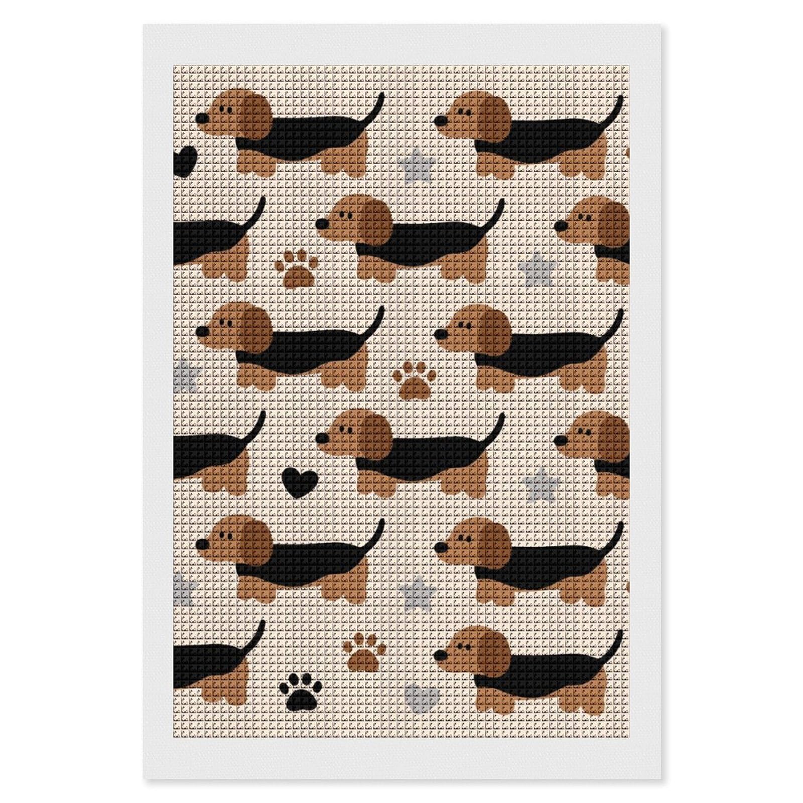 FodPand Dog 5D Diamond Painting Kits for Adults Beginners Full Drill Square Diamond Dots Pictures Gem Art Supplies for Home Wall Room Decoration DIY Craft Set Gift 8x12
