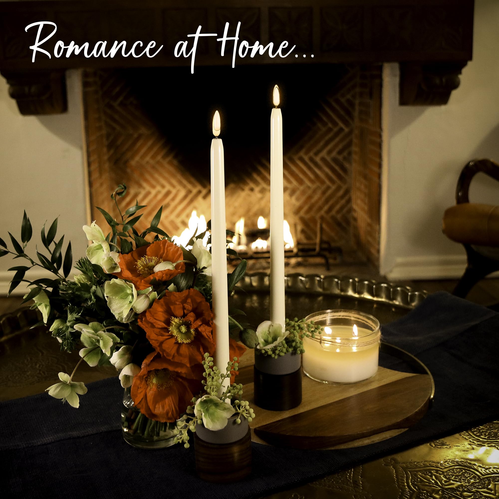 Enchanted Spaces Set Of 10 Flameless LED Ivory 10 Taper