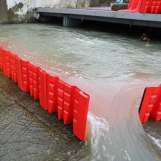Flood Prevention Barriers, L-Shaped ABS Water Barrier Strong Impact Resistance, Suitable for Shopping Malls, Schools, Dams, Underground Garages WMEIE (Color : Rojo, Size : 4pcs)