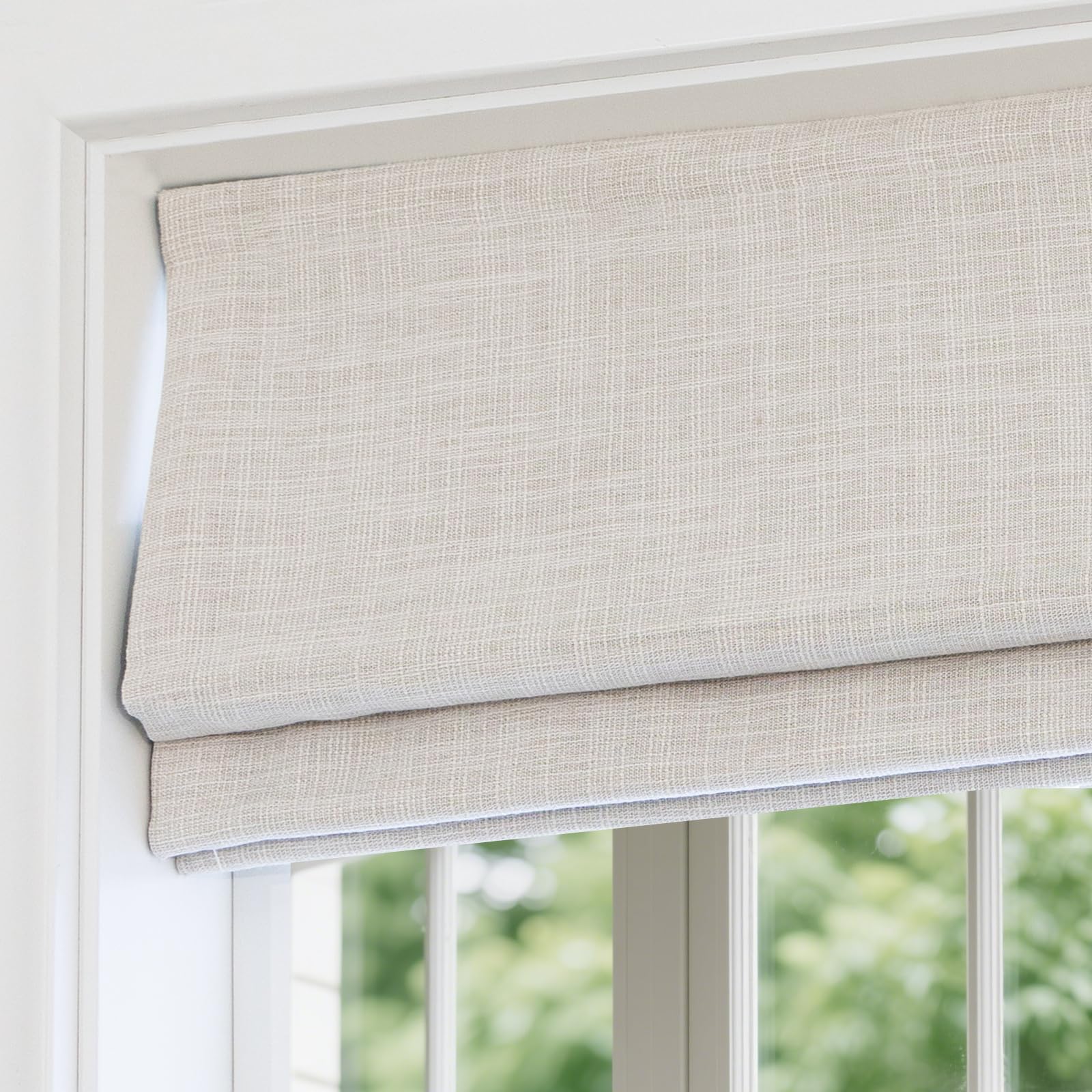 Photo 1 of Comodex Cordless Blackout Roman Shades, Fabric Shades for Windows, Washable Roman Blinds for Indoor Windows, French Doors, Bedroom, 33W x 72H Inches
