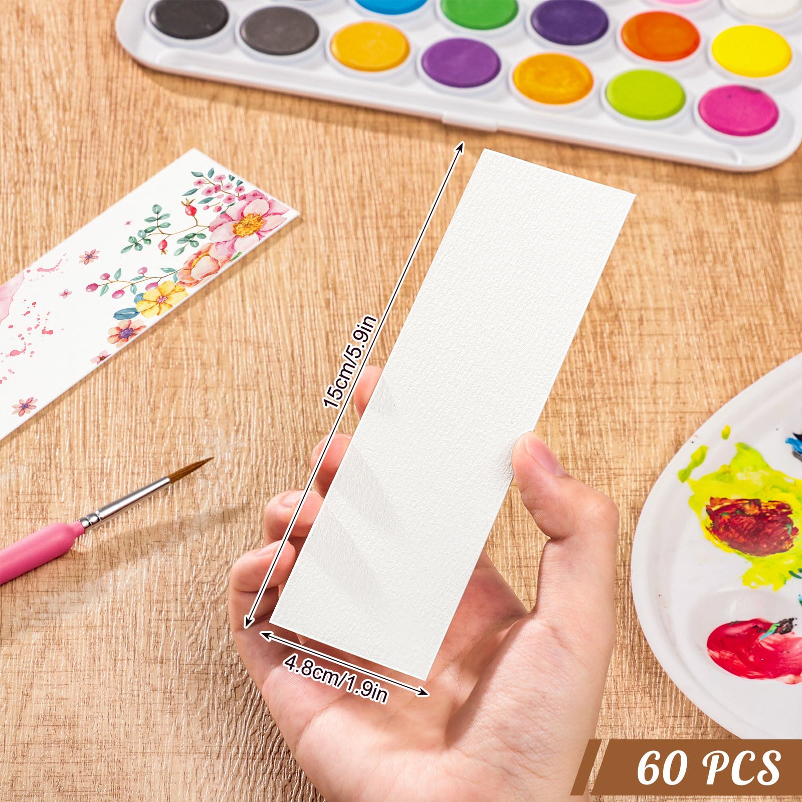 Prudiut 60 marcadores de acuarela, 140 libras/300 g/m², tarjetas de papel de acuarela, edición coleccionable de artistas para pintura, proyectos de bricolaje, regalos para el día de la madre (1.9 x