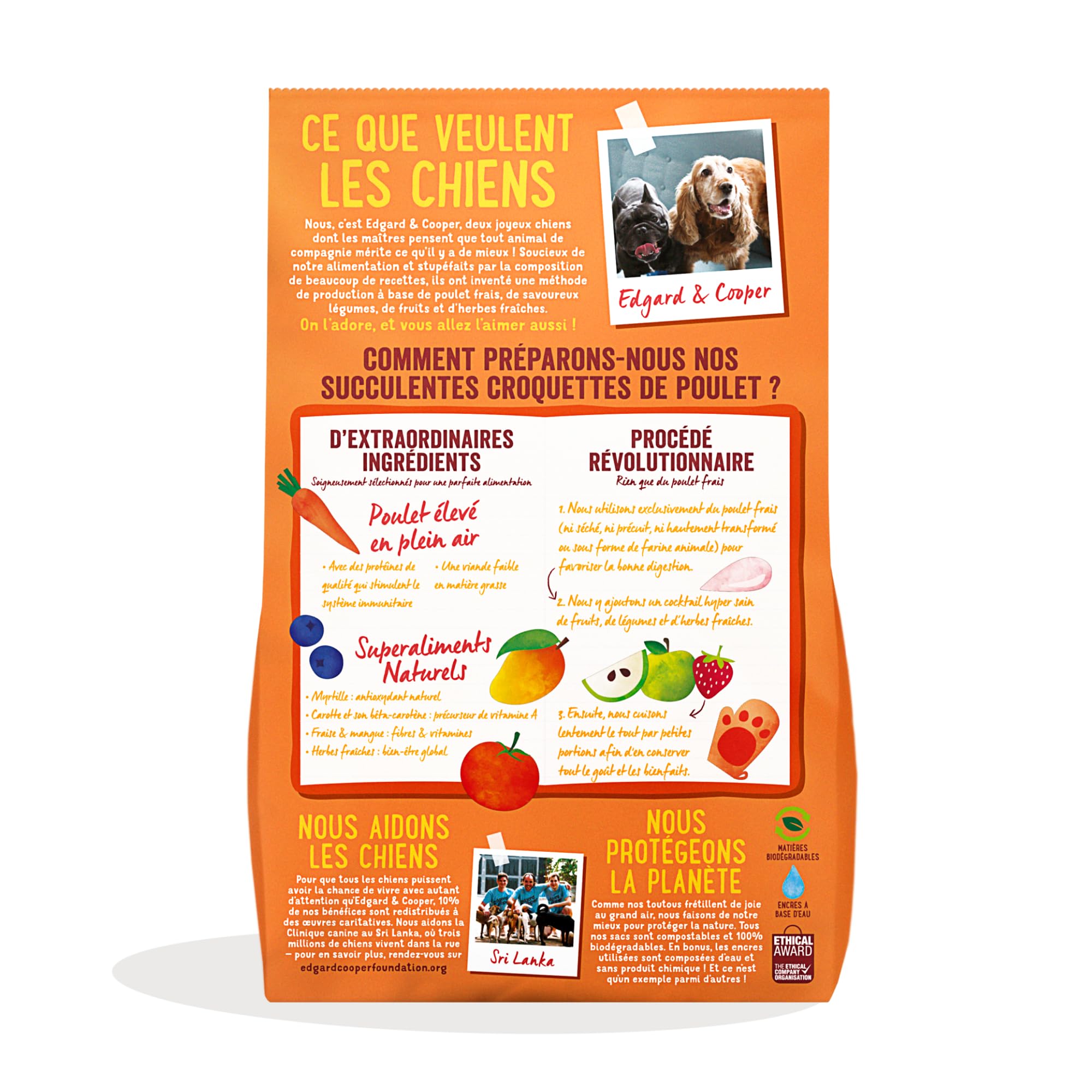 Edgard & Cooper Crocchette Cane, (Pollo Fresco, 2,5 kg) Senza Cereali, Carne fresca e proteine di qualità, Ingredienti reali per cani, Ipoallergenico, Senza zuccheri aggiunti