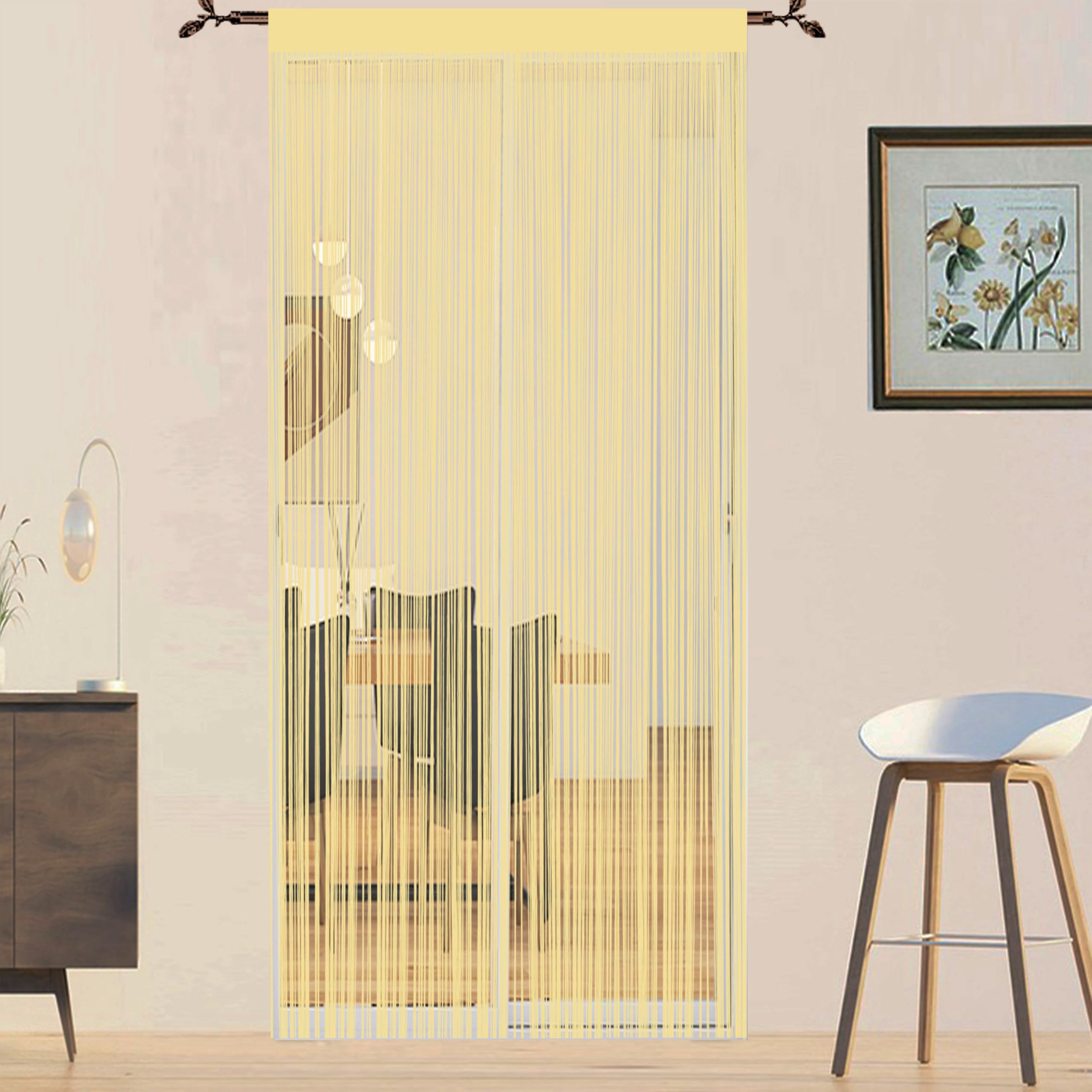QiBoYuYe Fly Screen Curtains For Window String Flies Doors Decorations Room Dividers Doorways Panel Bedroom Living Closet Drapes (Beige
