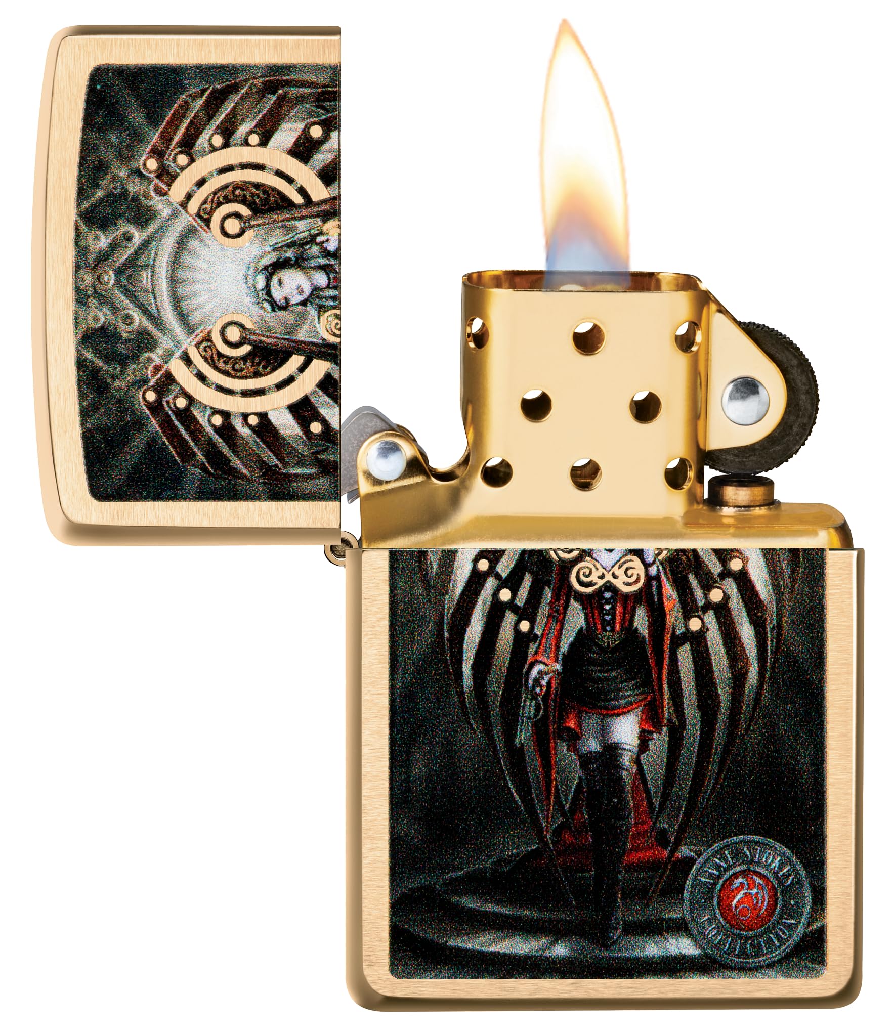 Zippo Sturmfeuerzeug Anne Stokes Collection Brushed Brass Color Image Nachfüllbar Windfest Made in USA