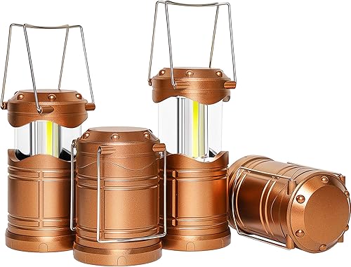 Miniatura 1 de Lichamp Linterna LED para campamento, paquete de 4 linternas alimentadas por batería para cortes de energía, luz colgante plegable portátil esencial