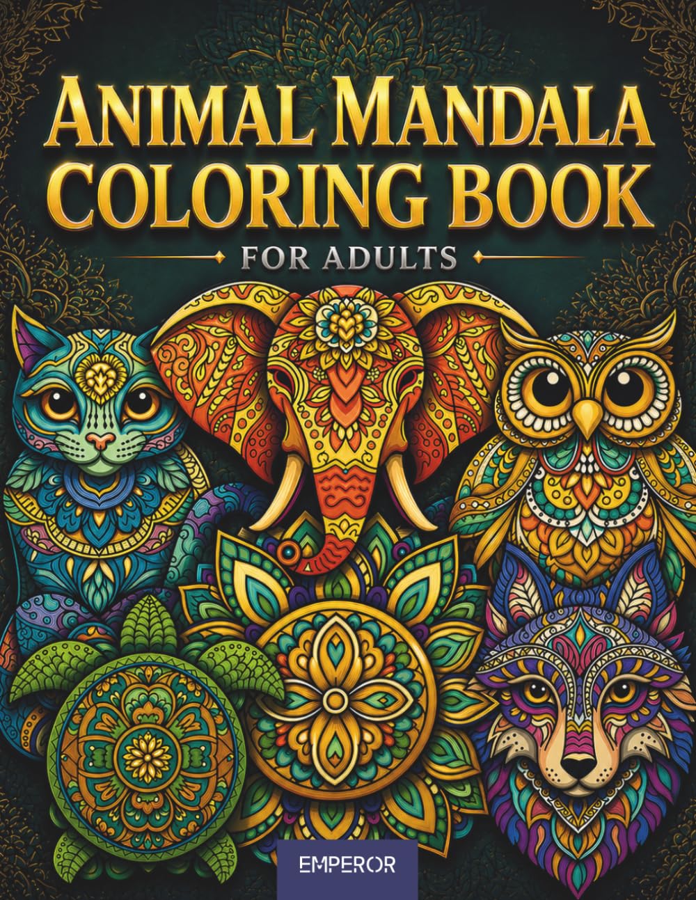 Animal Mandala Coloring Book for Adults: Relaxation, Stress Relief & Mindfulness: Bold and Easy Animal Mandalas | Large Print Coloring Book for Adults, Seniors & Beginners