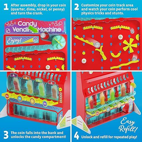 Miniatura 4 de Thames & Kosmos Máquina dispensadora de dulces - Kit de experimentos STEM | Construye una máquina dispensadora de juguetes de 2 pies de altura | 10