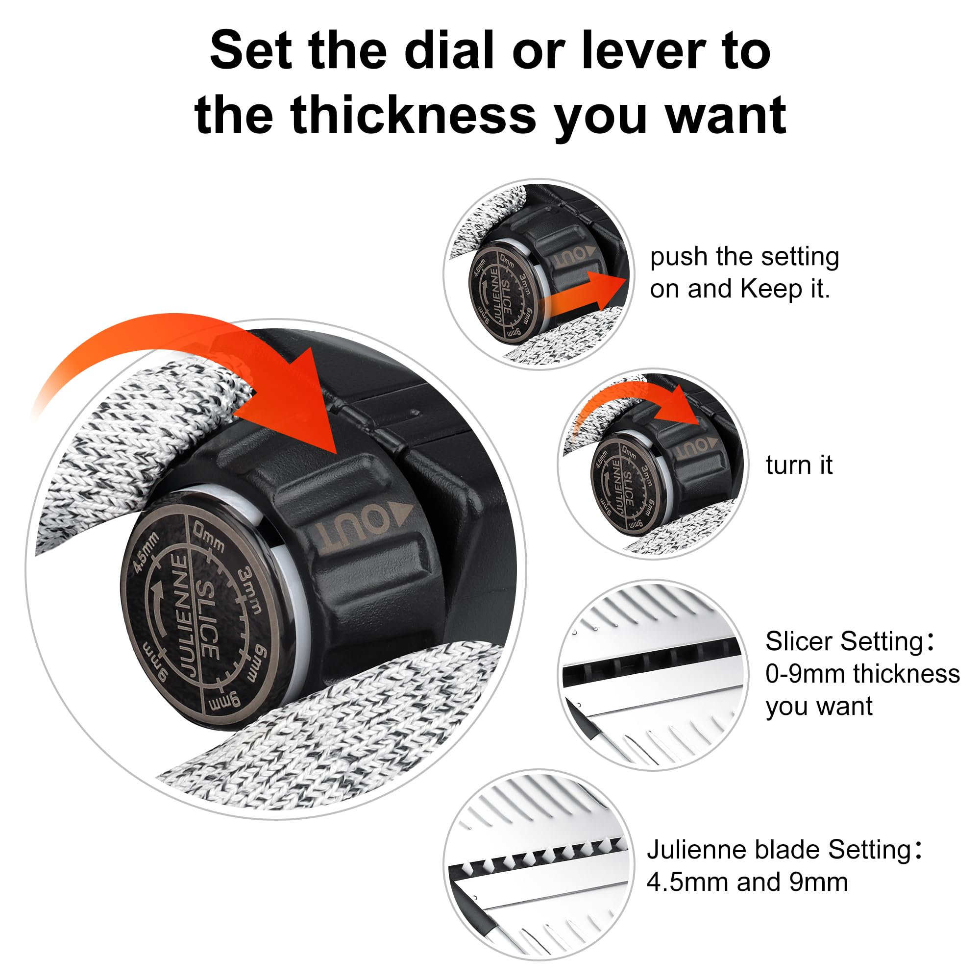 Mandoline Slicer for Kitchen, Adjustable mandoline food slicer, Stainless Steel vegetable slicer with Cut-Resistant Gloves - Image 5