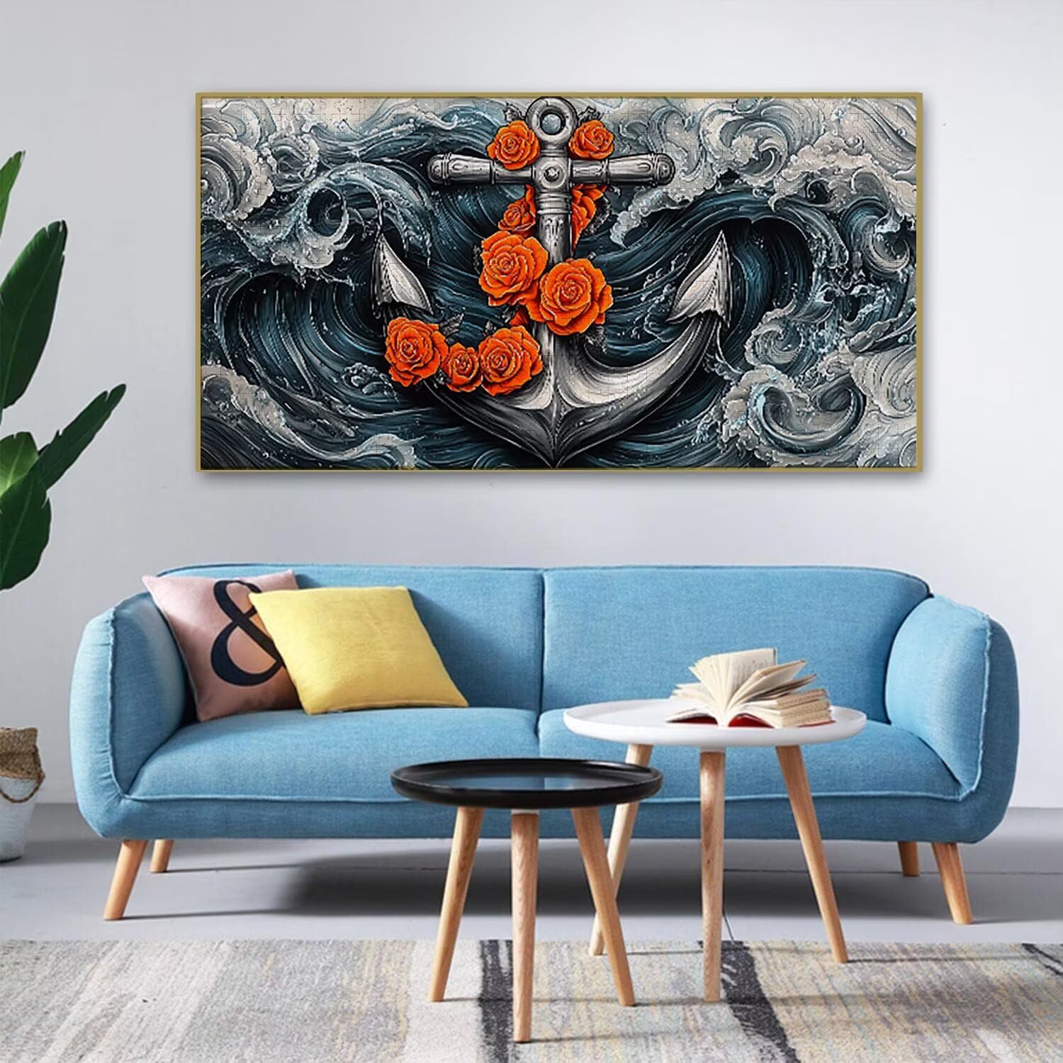 Puzzle dla dorosłych 1692 sztuk, różowa kotwica łodzi puzzle, trudne, wyzwanie, puzzle idealnie pasują, napis na plecach, prezent dla seniorów (179 x 31 cm) v-674
