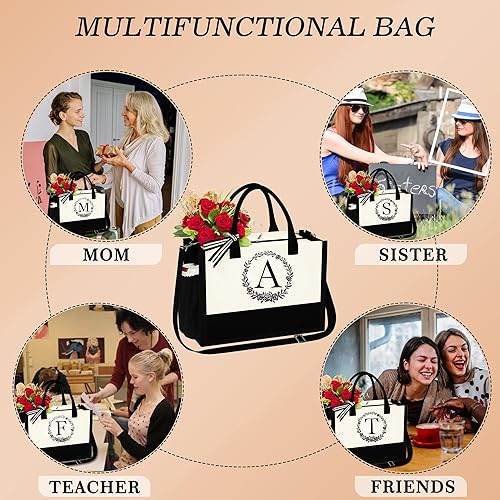 Miniatura 4 de Regalos para mujeres, regalo para el día de la madre, regalo de agradecimiento para profesores, regalo de graduación, bolsa de mano inicial para