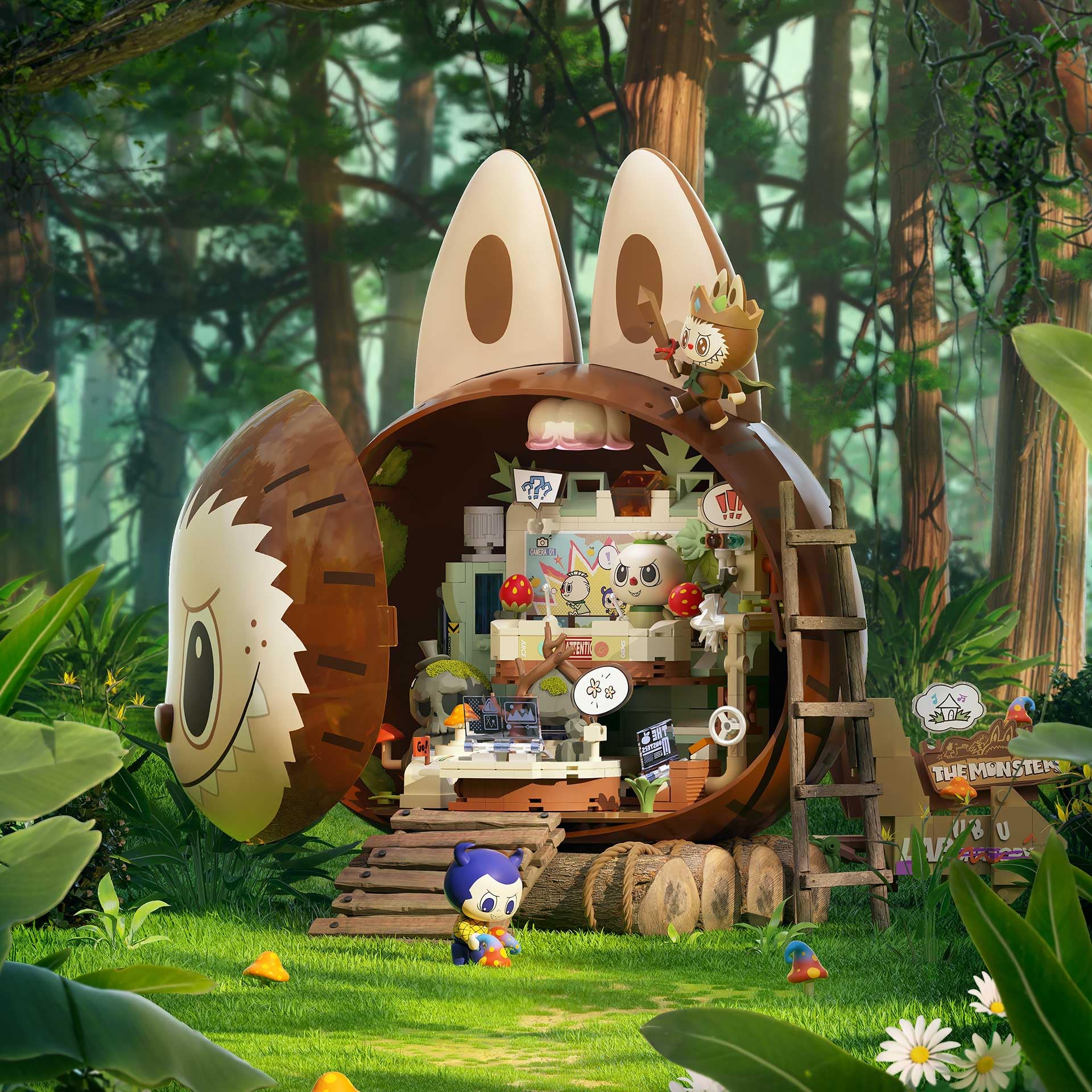 Amazon.com: The Monsters Forest Secret Base Series Blocks-Playful