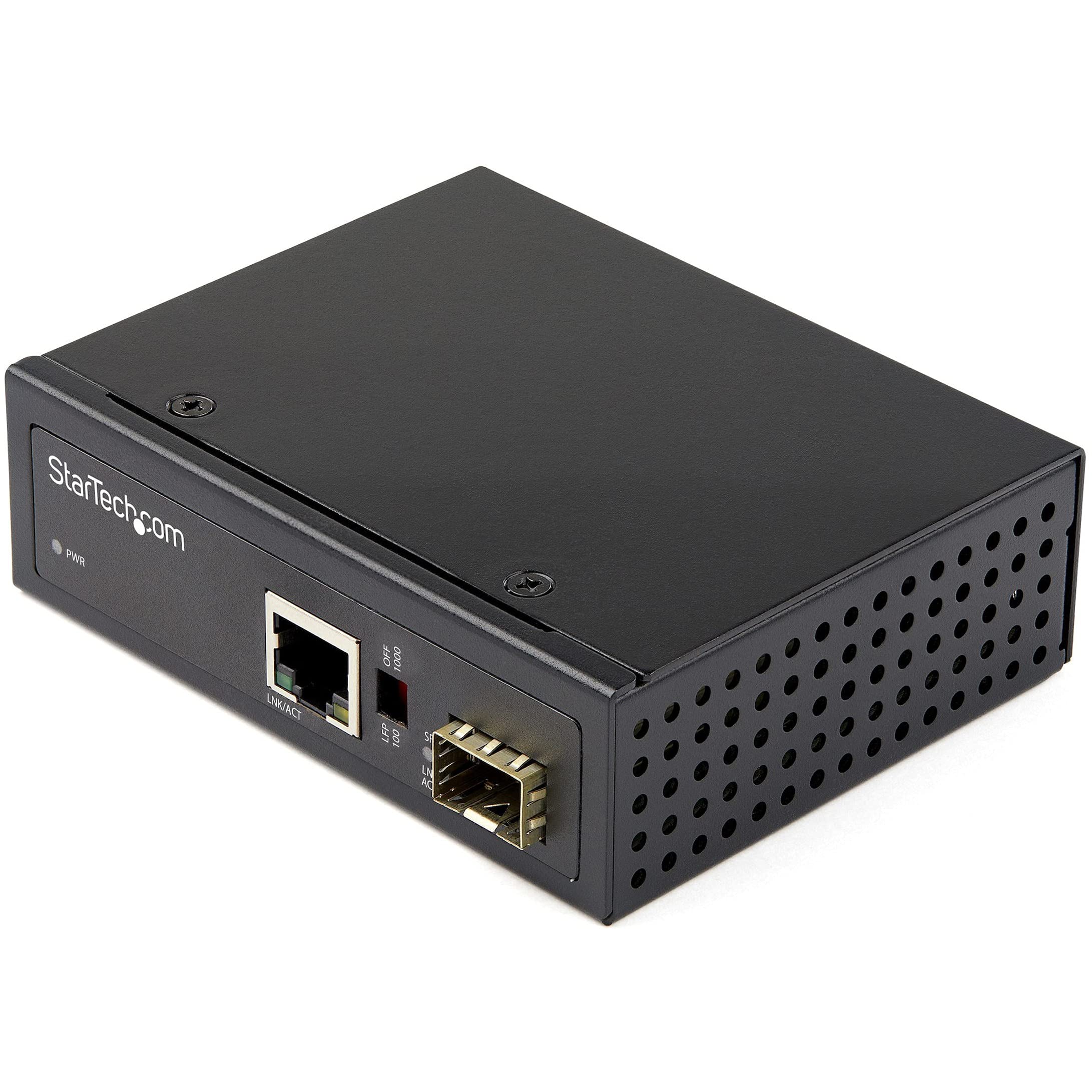 StarTech Convertisseur Fibre RJ45 Industriel, 1Gbps SFP (IMC1GSFP) | Monomode ou multimode, 12-56V CC, IP-30, -40 à +75C, Trames 16K, Mural/DIN