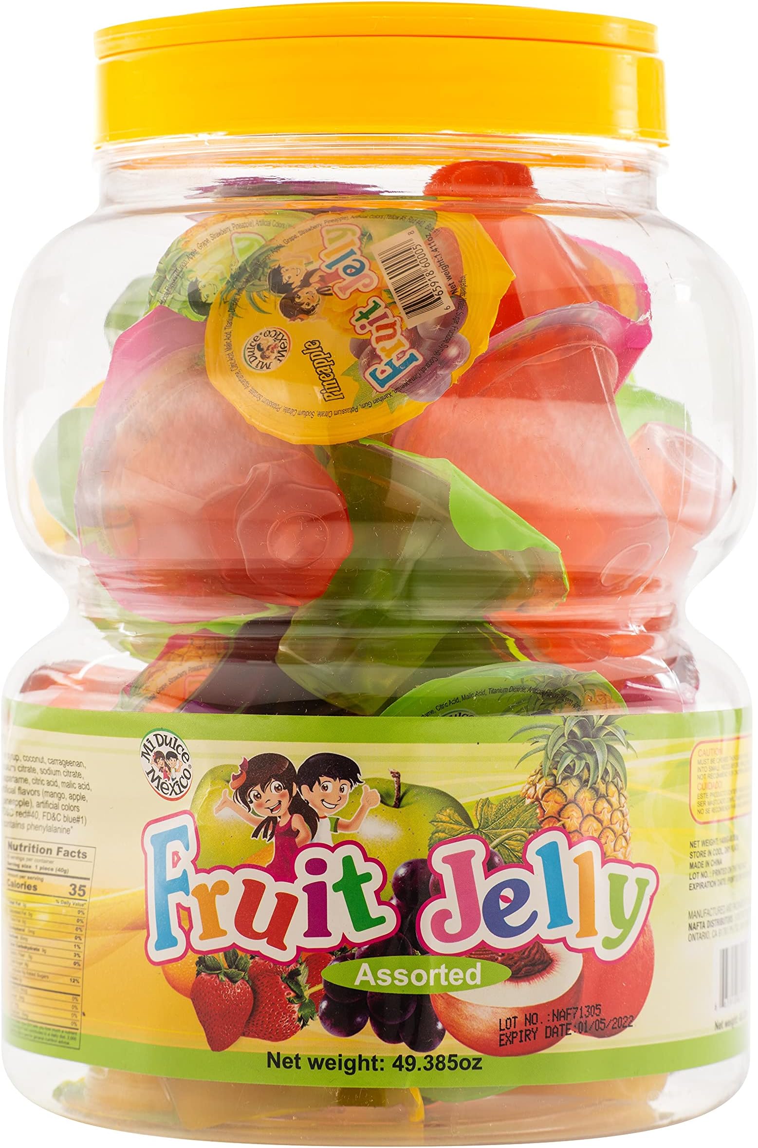 MDM FRUIT JELLY JAR CANDY ASSORTED 35 PC 49.385OZ