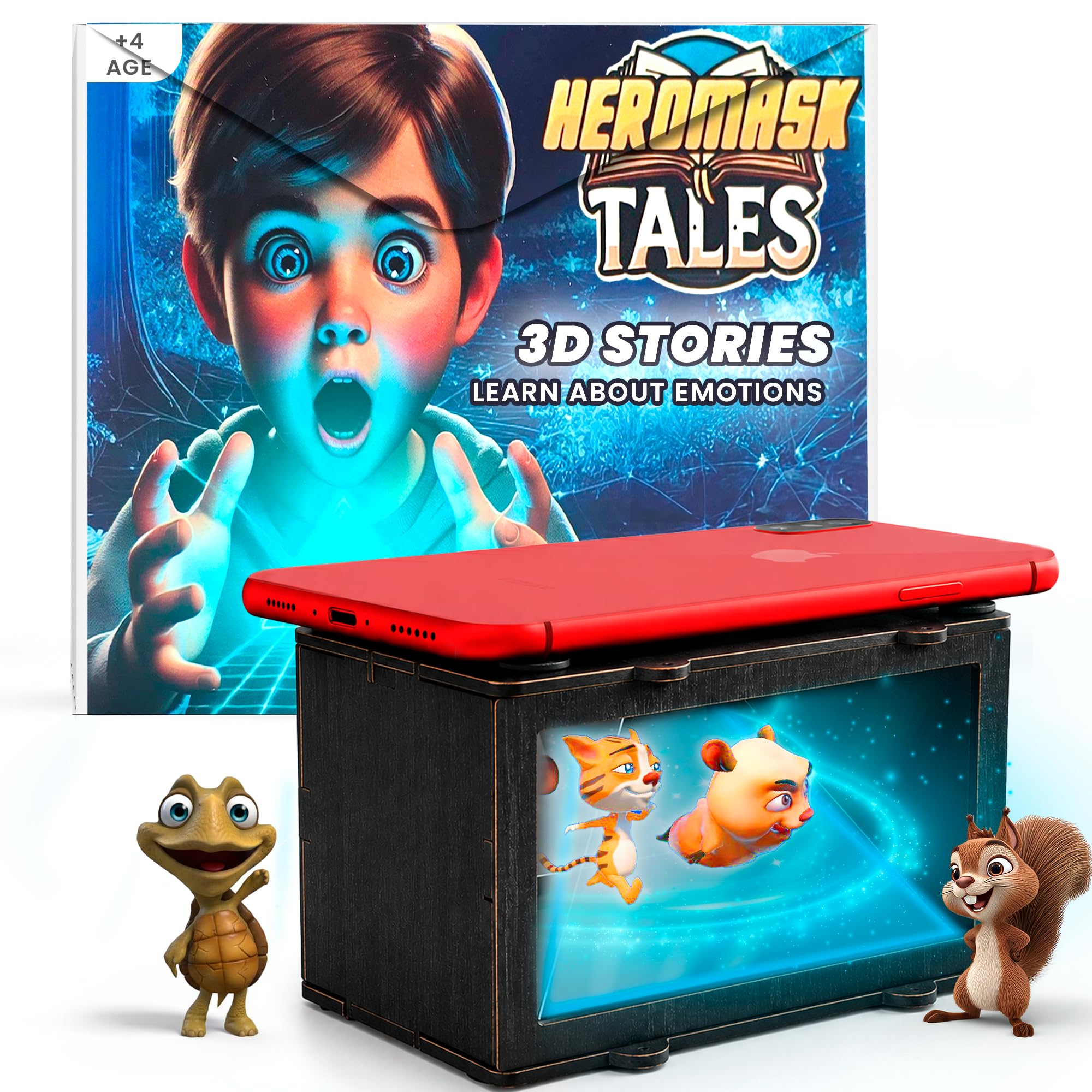 Heromask Tales 2.0 Magic Box · 3D Hologram Story Projector for Kids 4-10