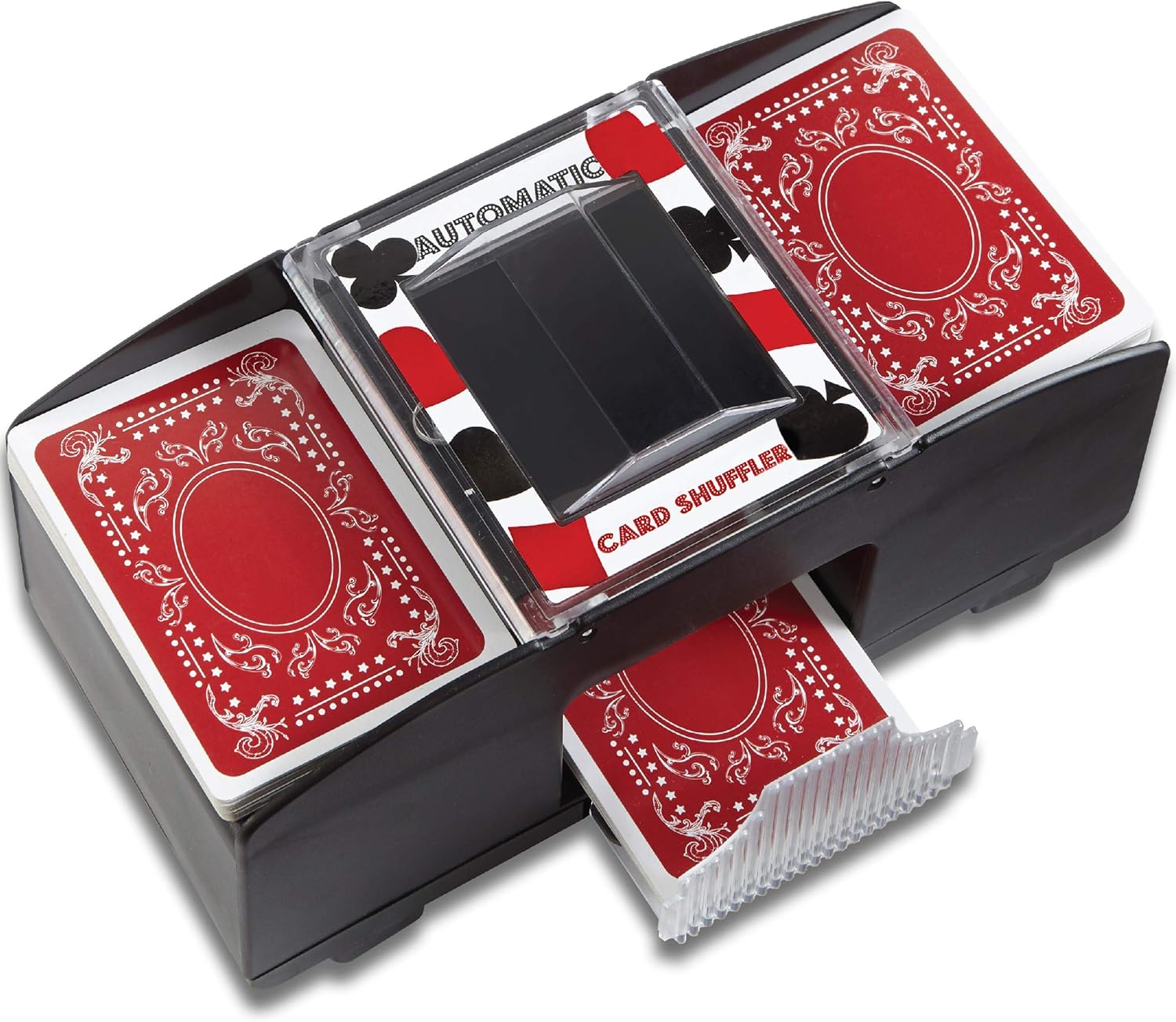 Wembley Electronic Card Shuffler with 2 Decks of Playing Cards, Shuffles Quick