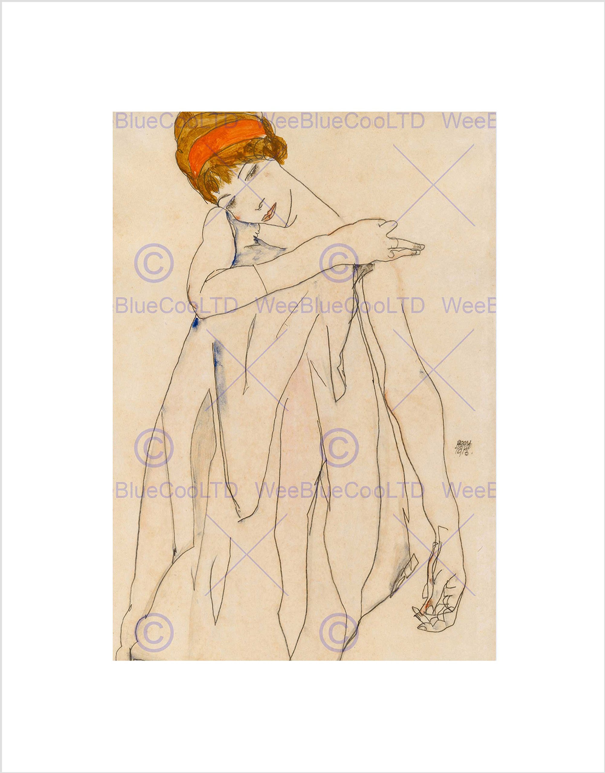 Wee Blue Coo Egon Schiele Austrian Dancer Die Tanzerin Wall Art Print